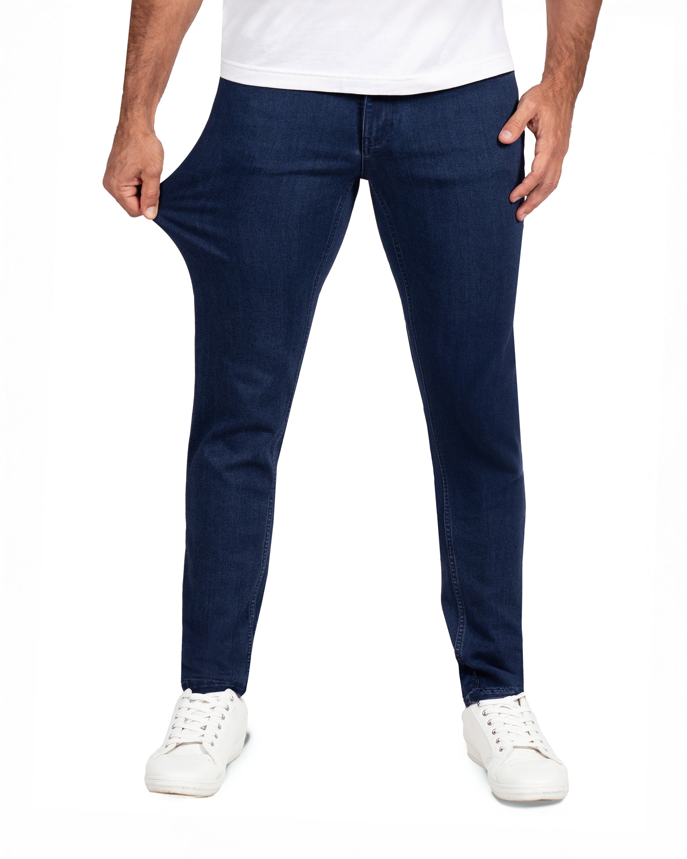 Athletic Fit Stretch Jeans - Mid Blue
