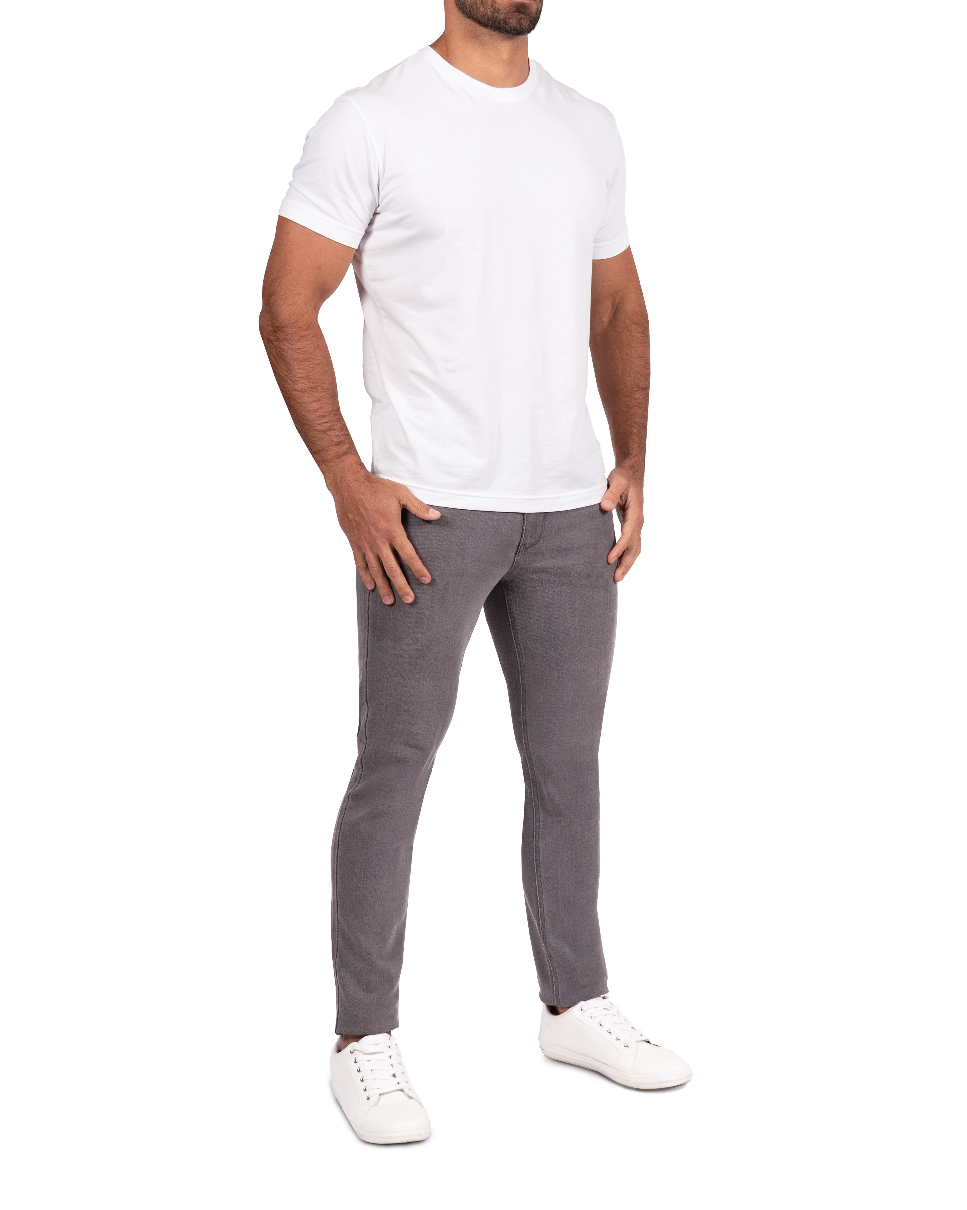 Athletic Fit Stretch Jeans - Slate Grey