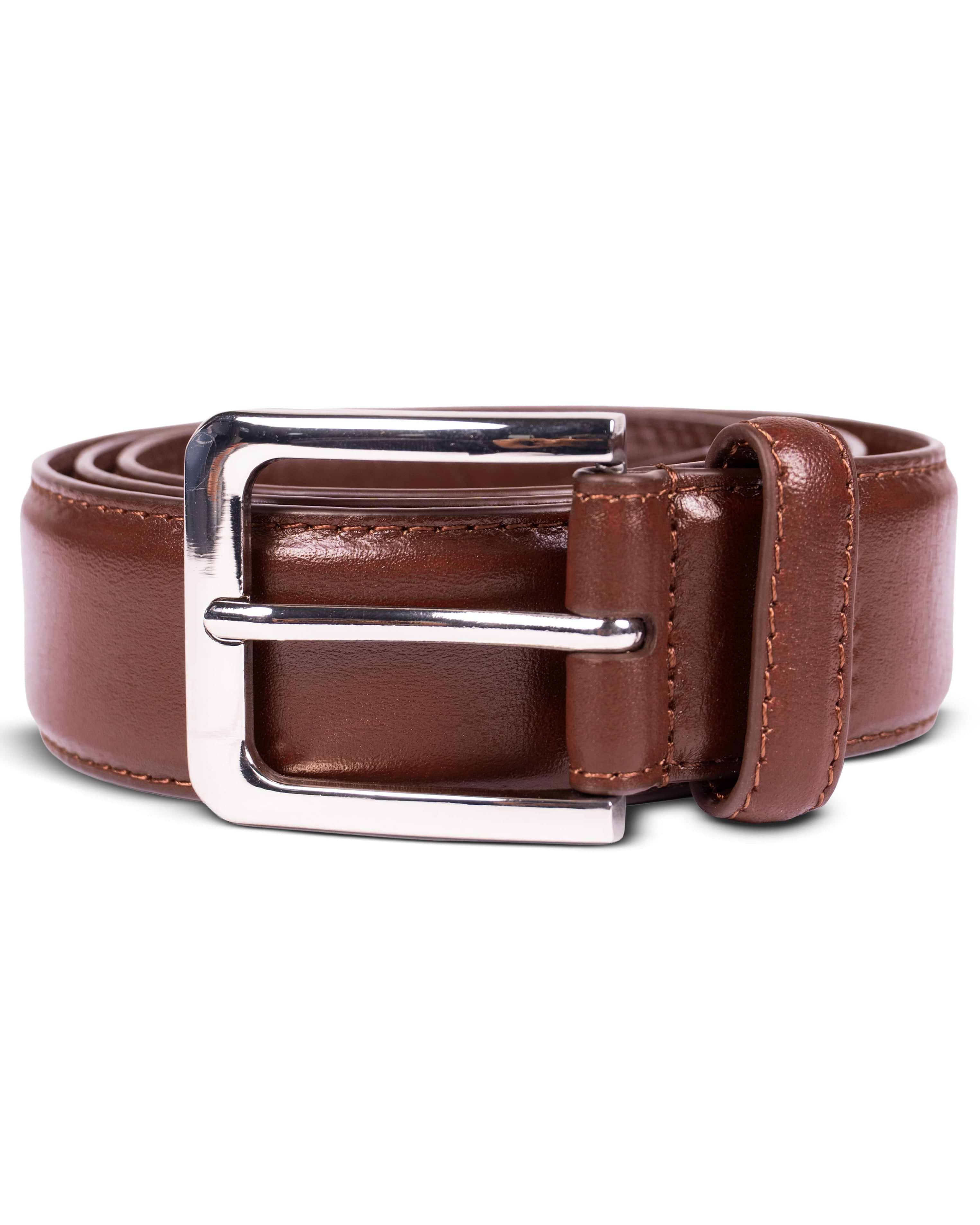 Solid Leather Belt - Mid Brown