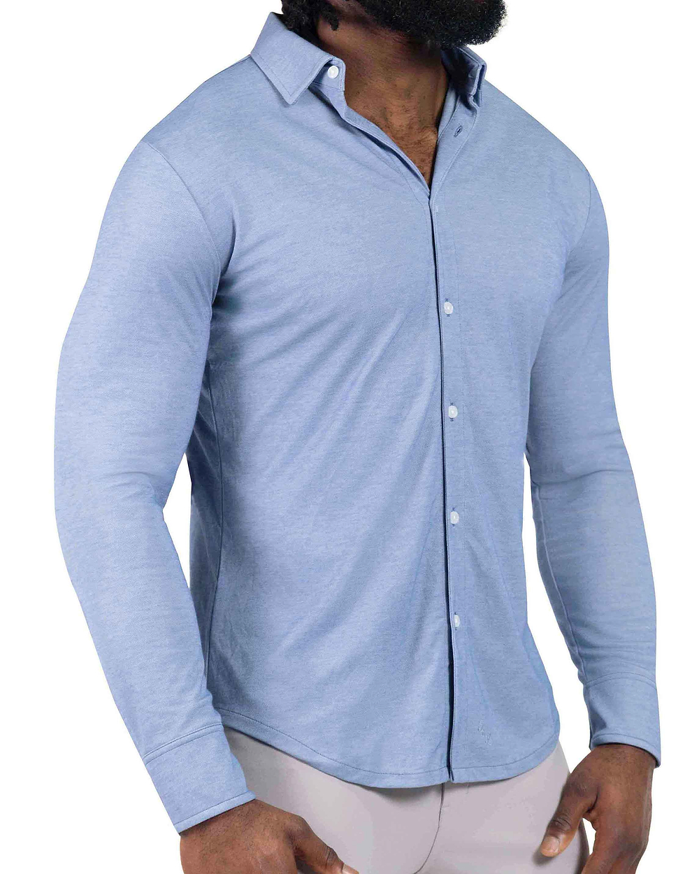 DYLAN GRAY Mens Light Blue Check Long Sleeve Button Down Casual Shirt