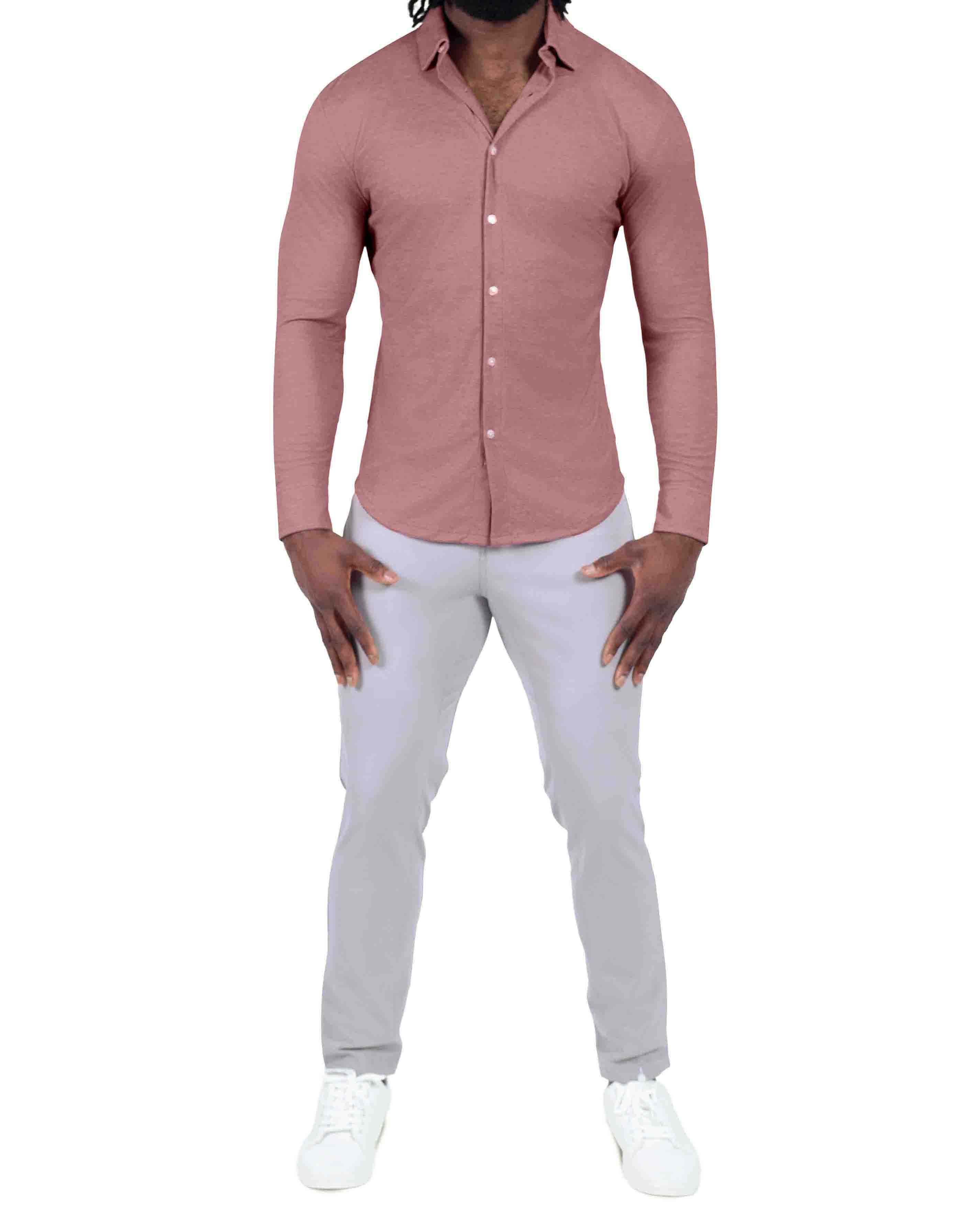 "The Jace" Maroon Pique Button Down