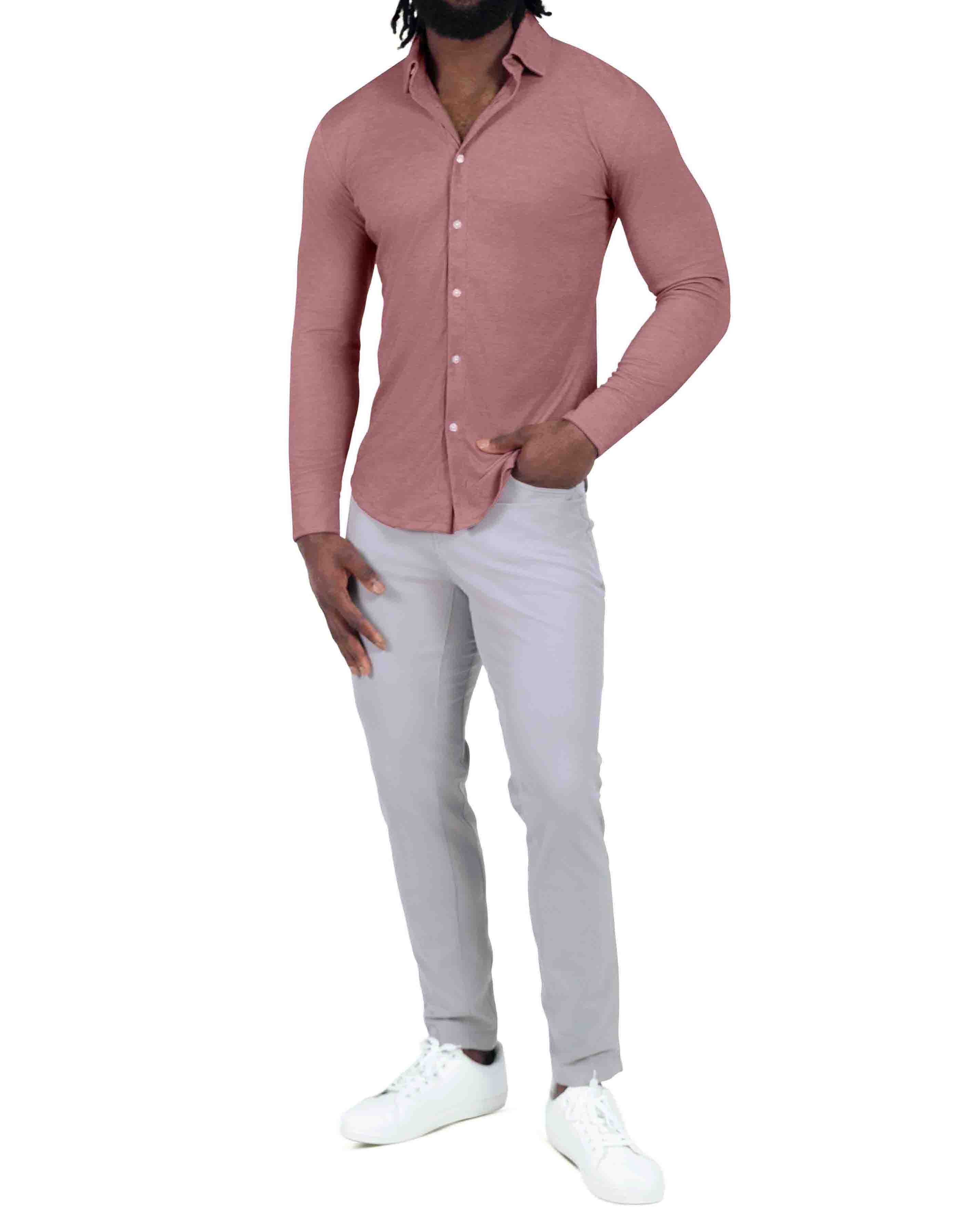 "The Jace" Maroon Pique Button Down