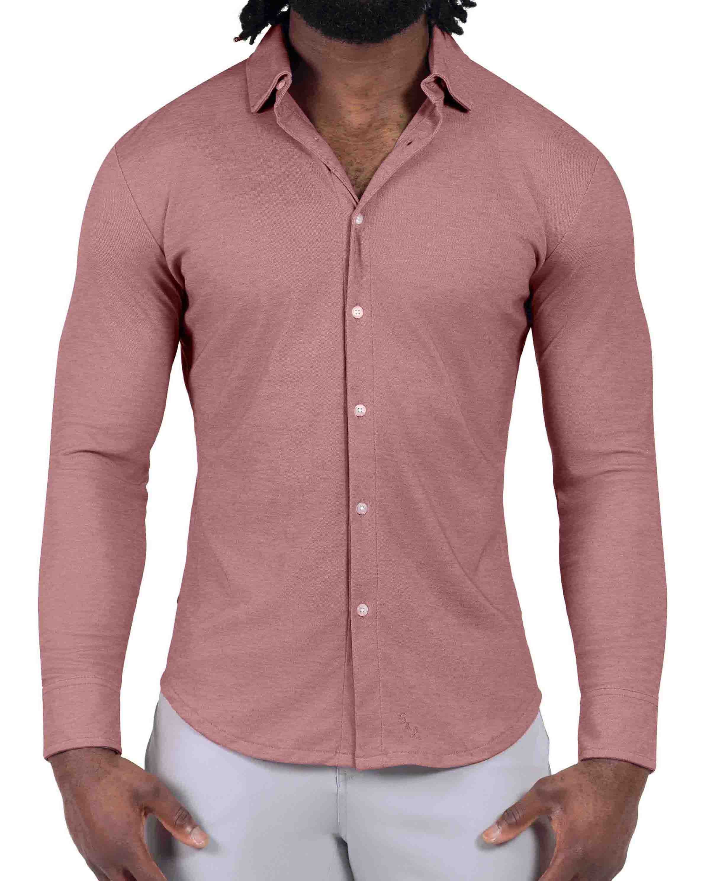 "The Jace" Maroon Pique Button Down