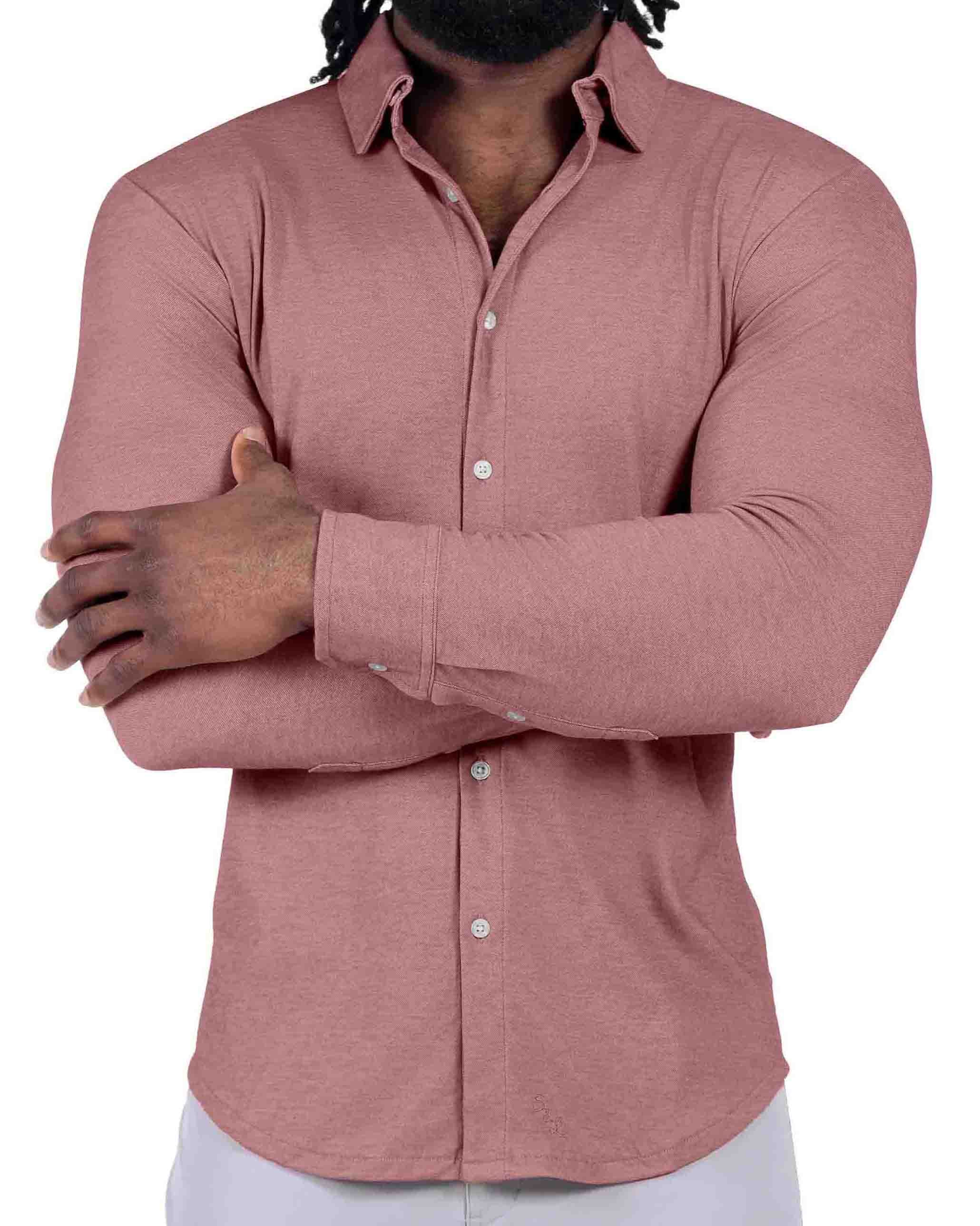 "The Jace" Maroon Pique Button Down