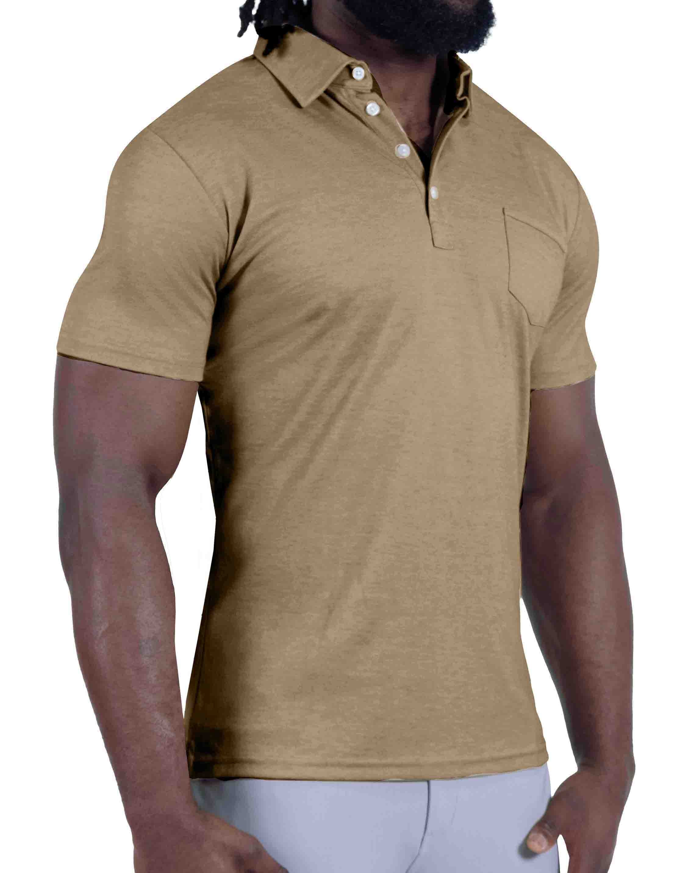 "The Warren" Brown Pique Polo