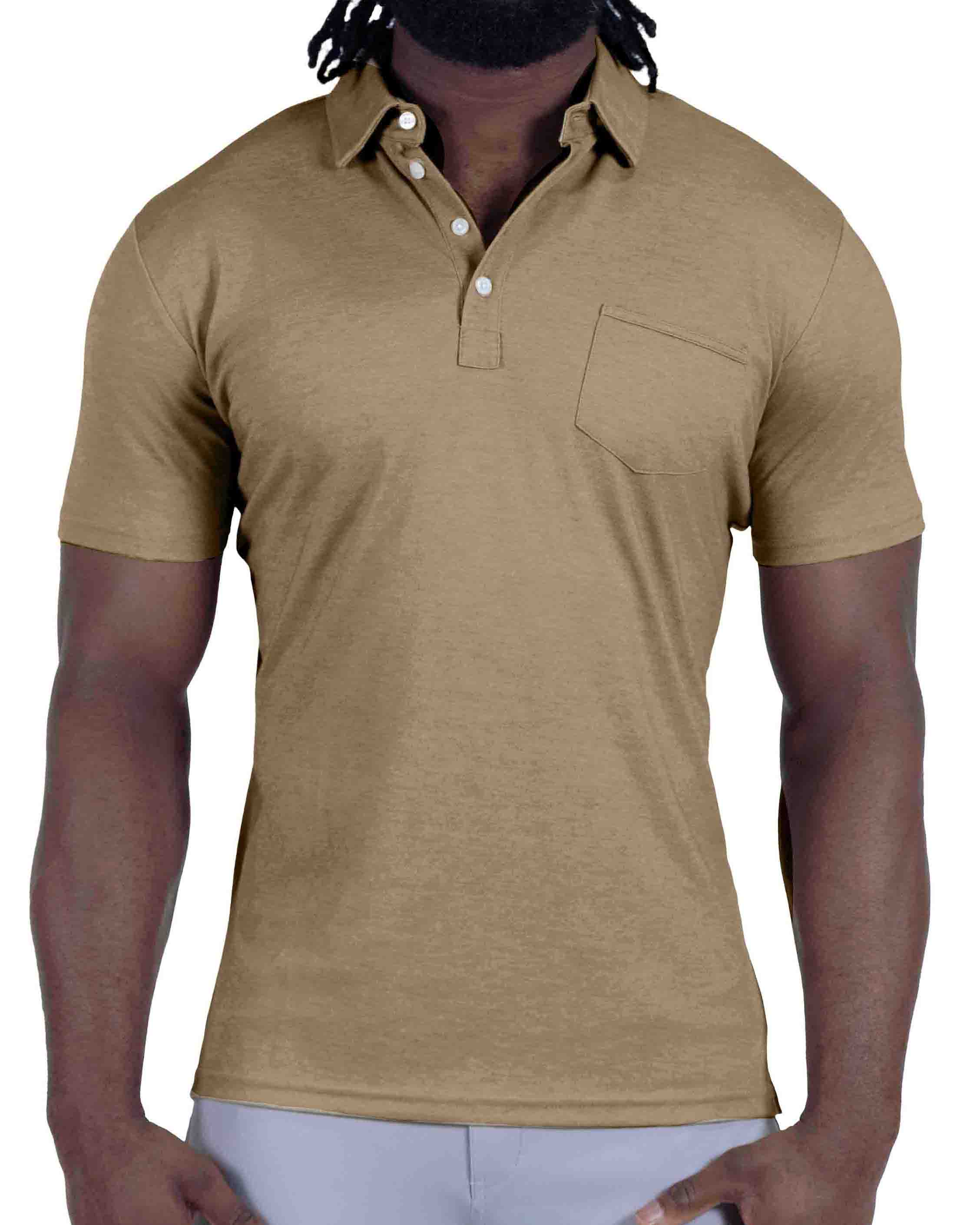 "The Warren" Brown Pique Polo