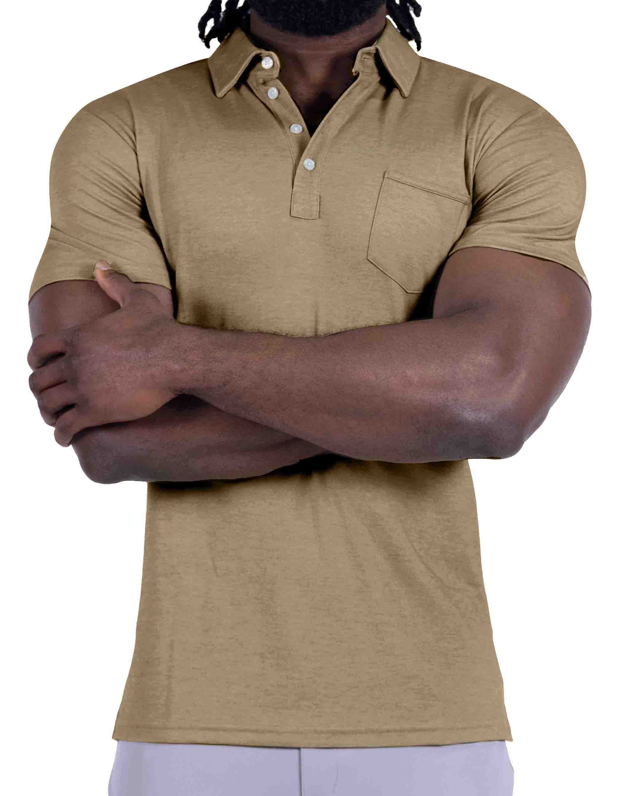 "The Warren" Brown Pique Polo