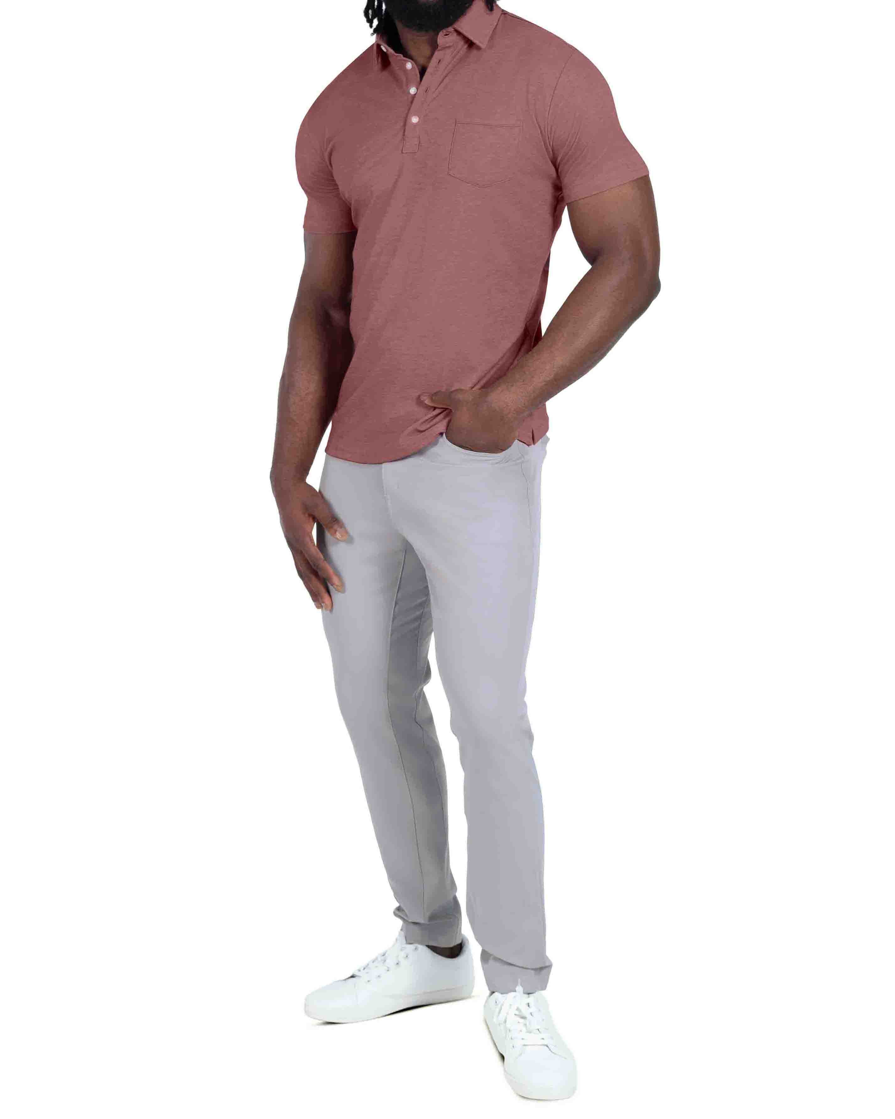 "The Avery" Maroon Pique Polo