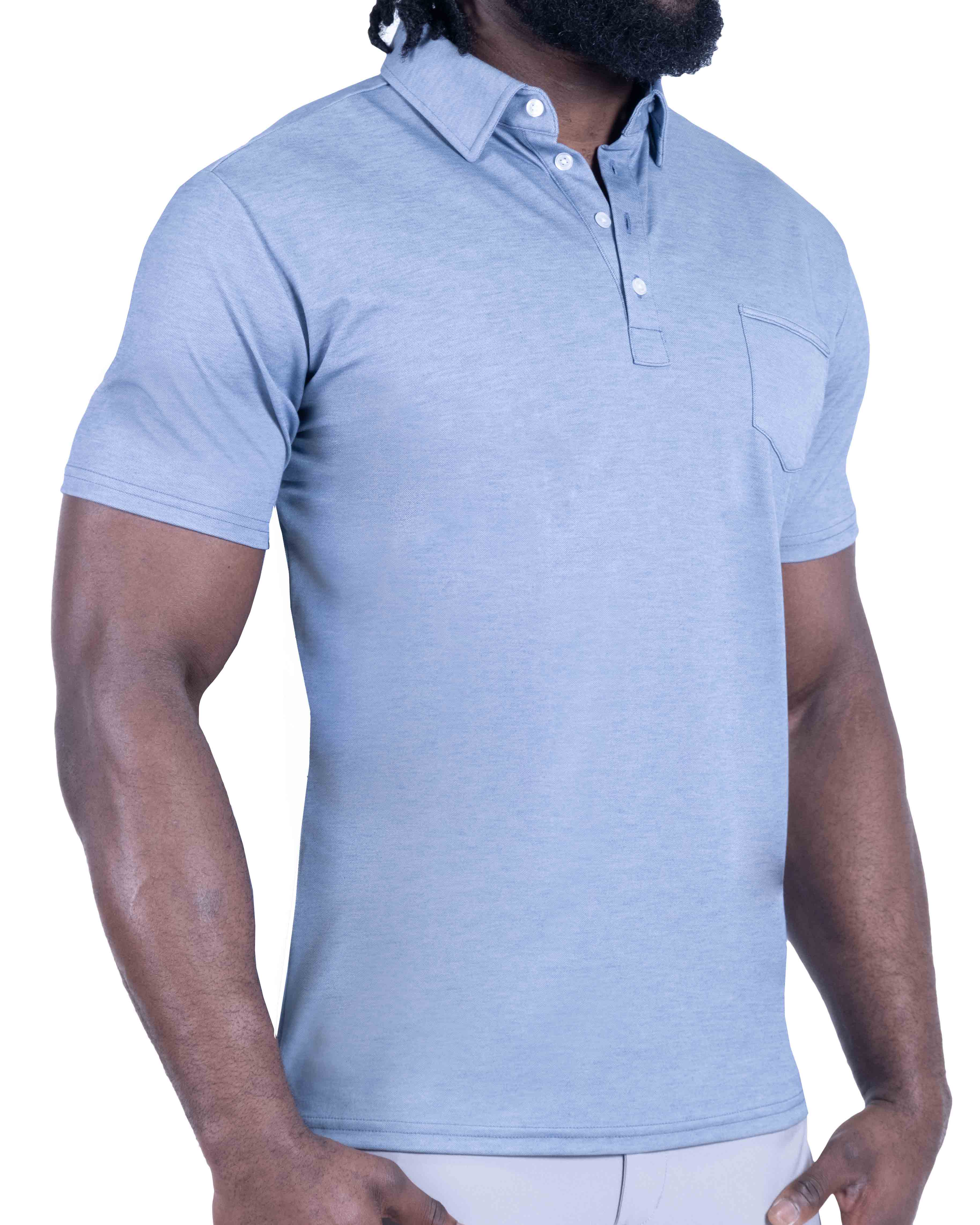 "The Matt" Sky Blue Pique Polo