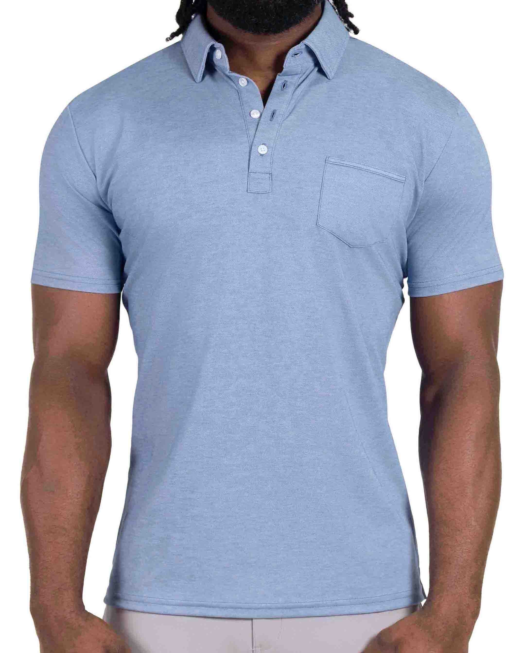 "The Matt" Sky Blue Pique Polo
