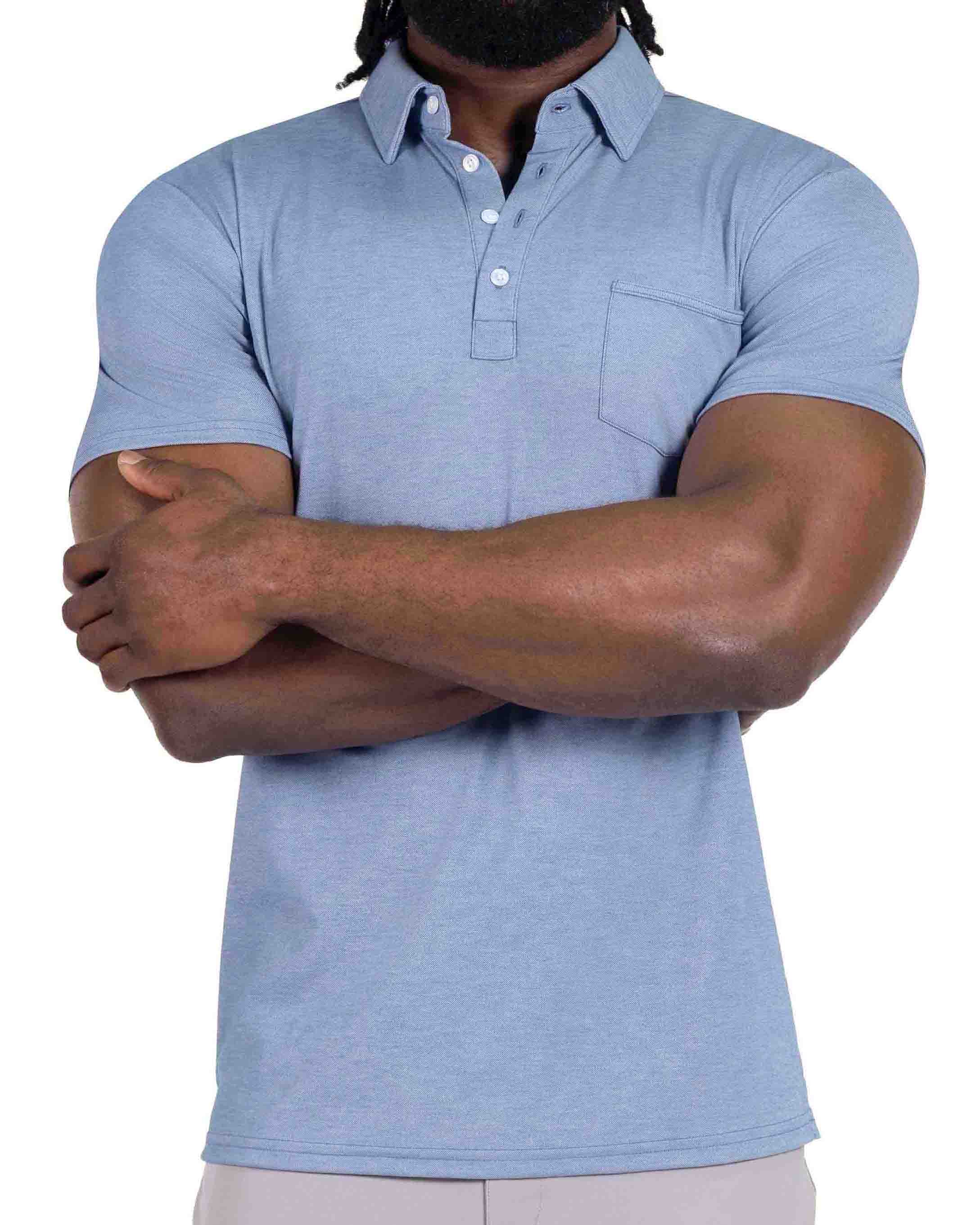 "The Matt" Sky Blue Pique Polo