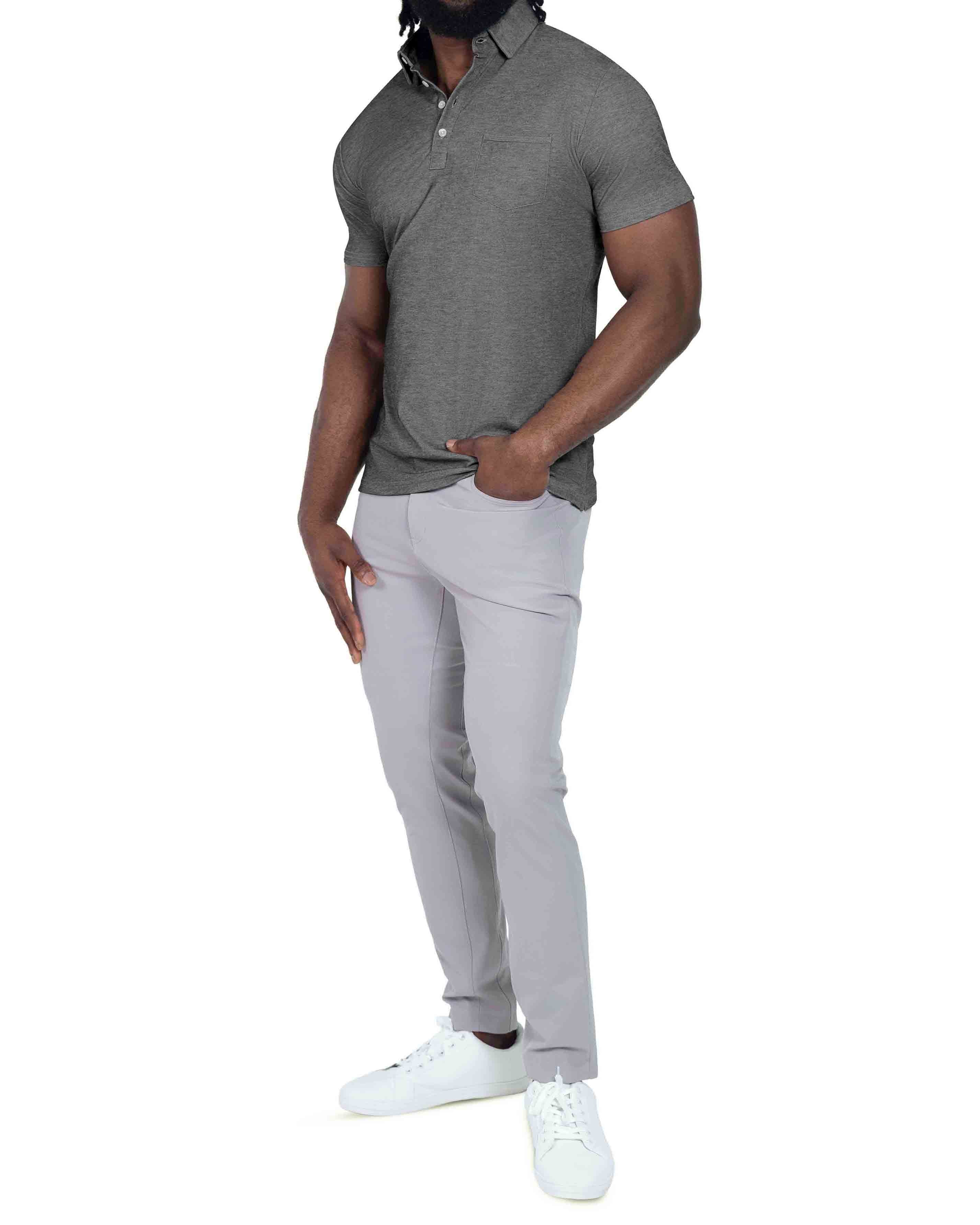 "The Conrad" Charcoal Pique Polo