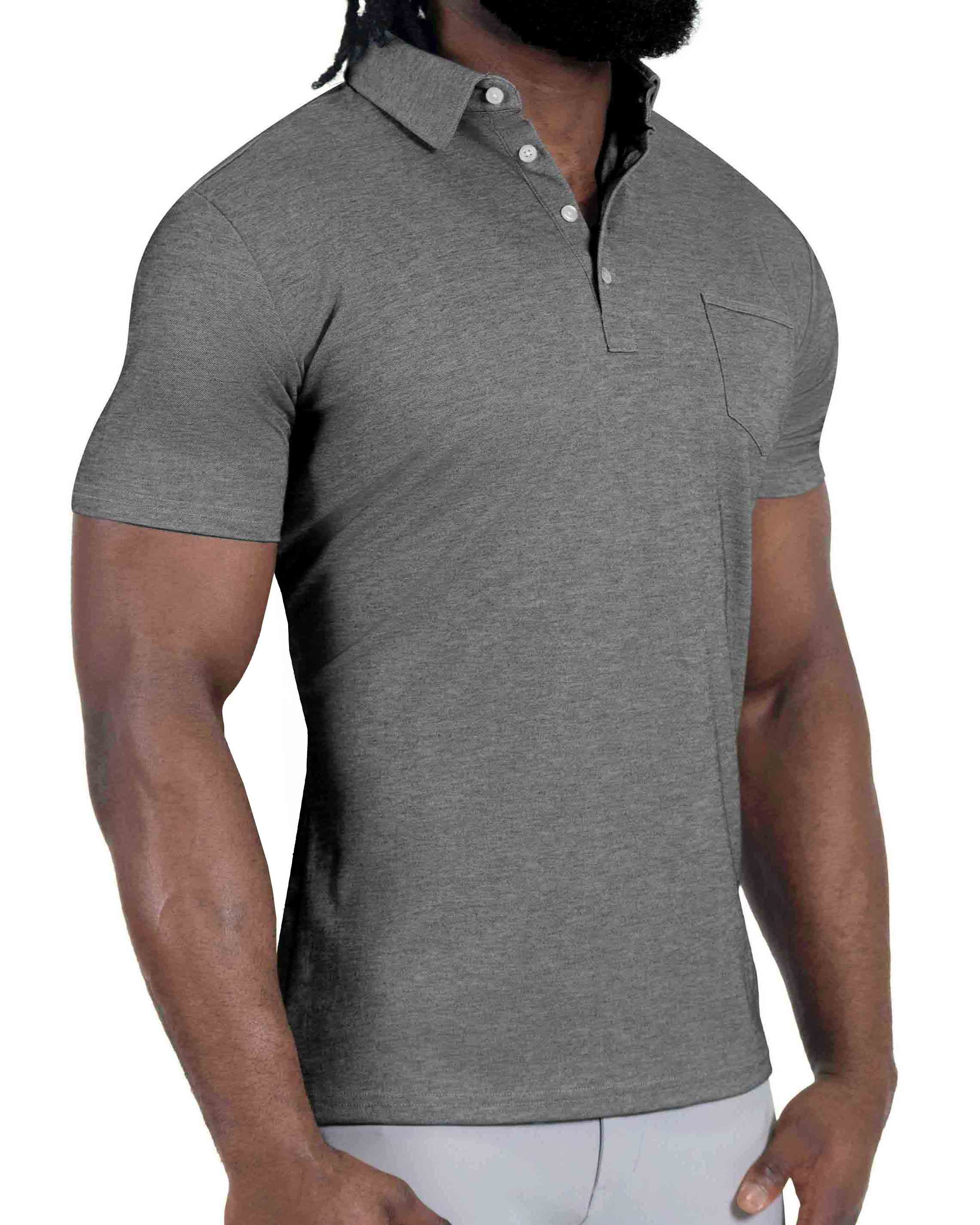 "The Conrad" Charcoal Pique Polo