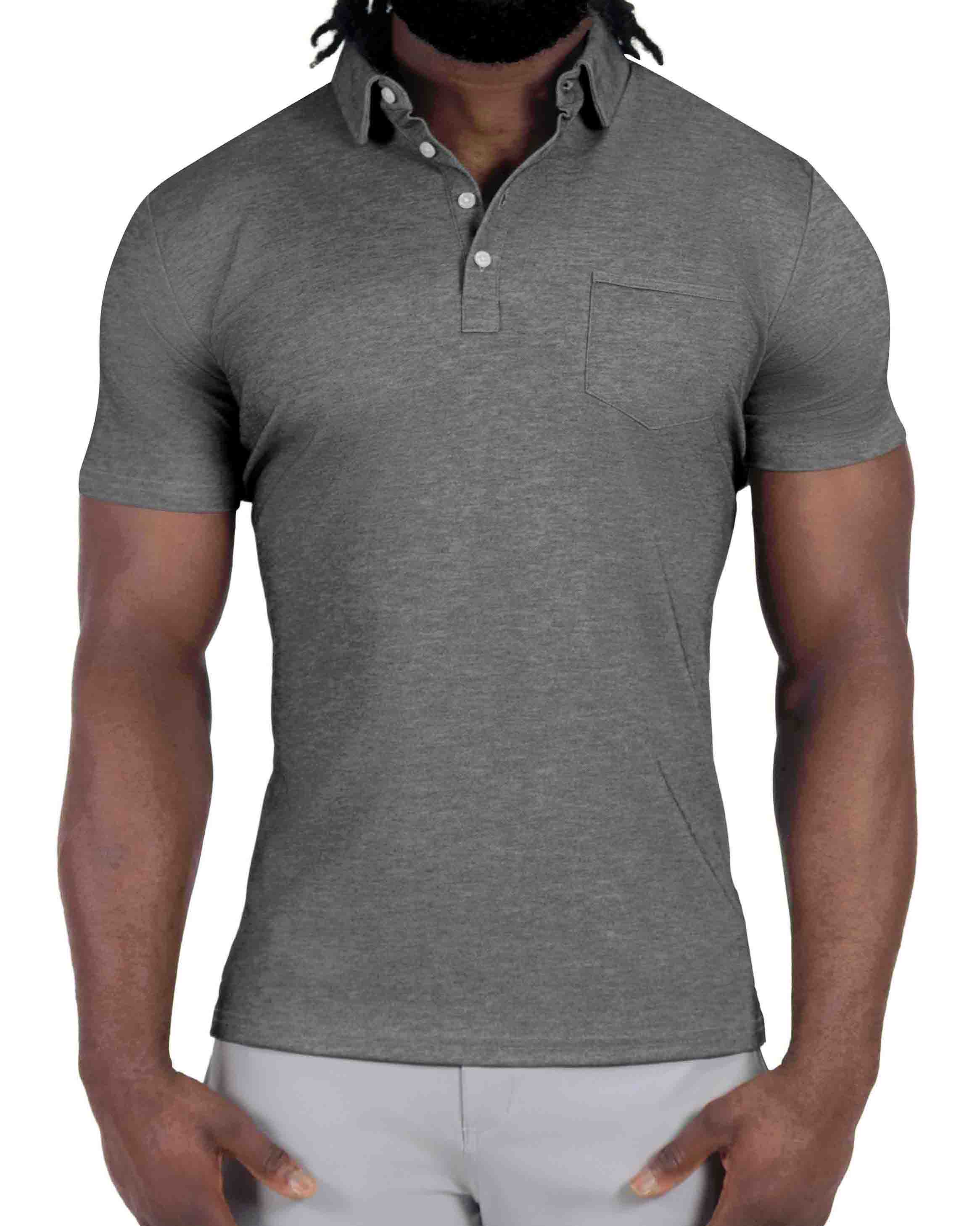 "The Conrad" Charcoal Pique Polo