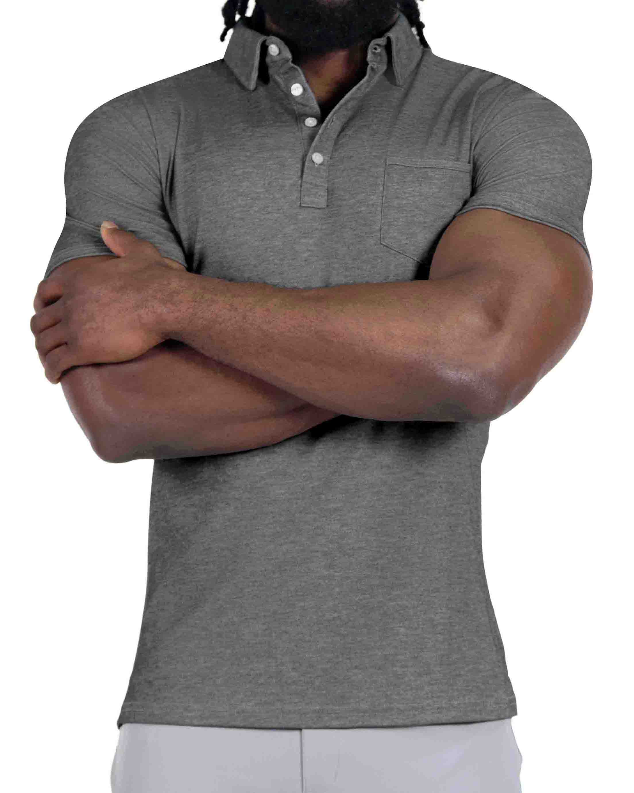 "The Conrad" Charcoal Pique Polo