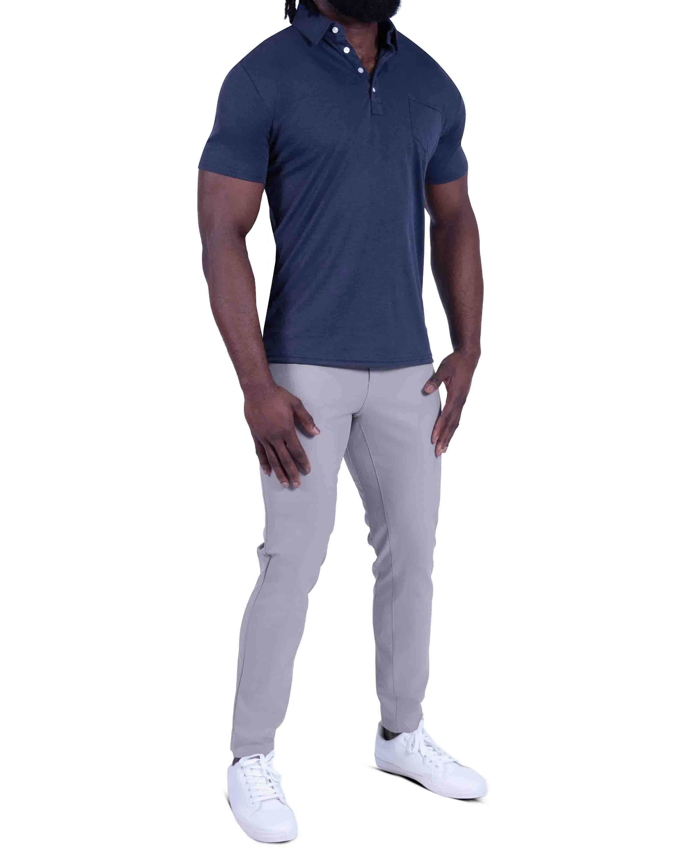 "The Harden" Navy Pique Polo