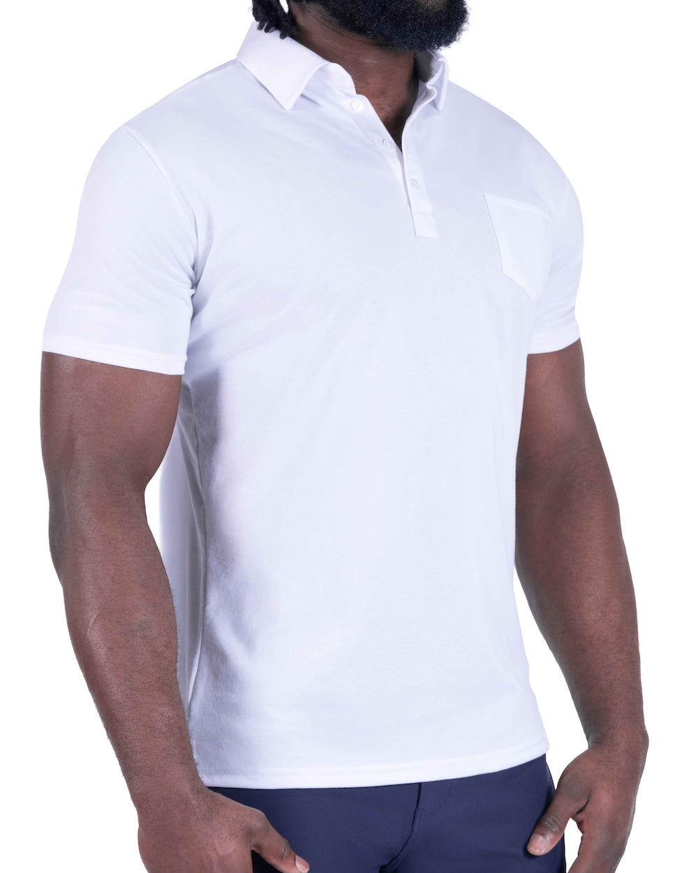 "The Noah" White Pique Polo