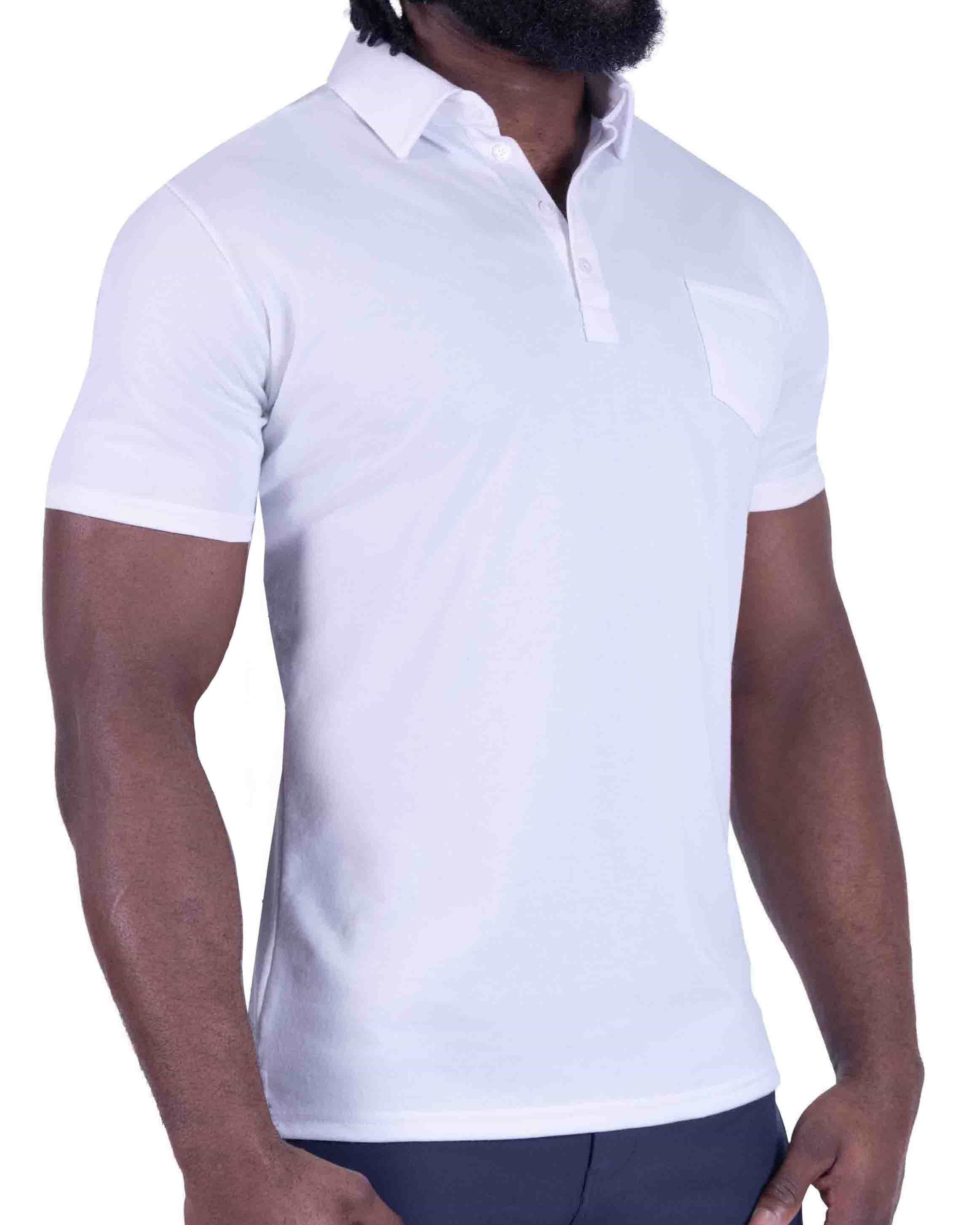 "The Noah" White Pique Polo