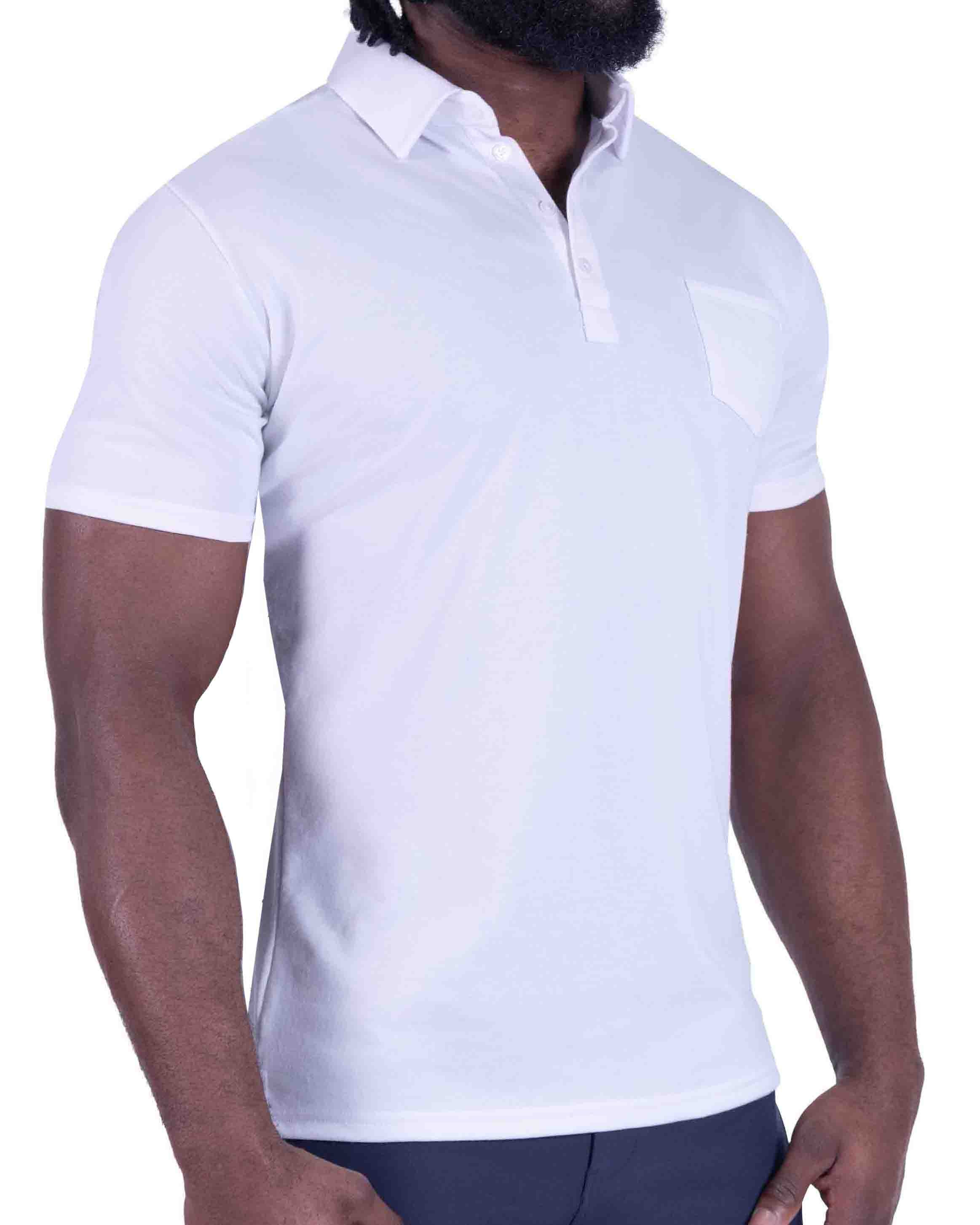 "The Noah" White Pique Polo