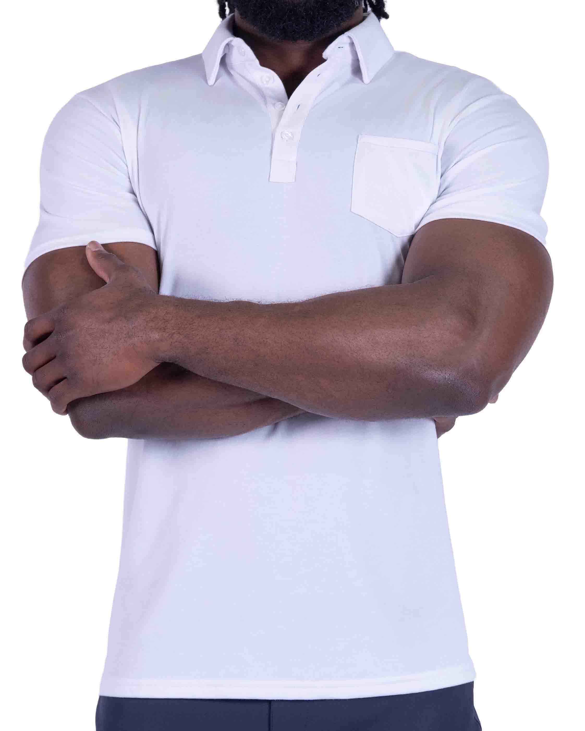 "The Noah" White Pique Polo