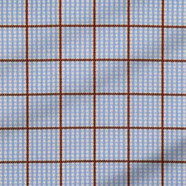 "The Marcus" Brown, White, & Light Blue Windowpane