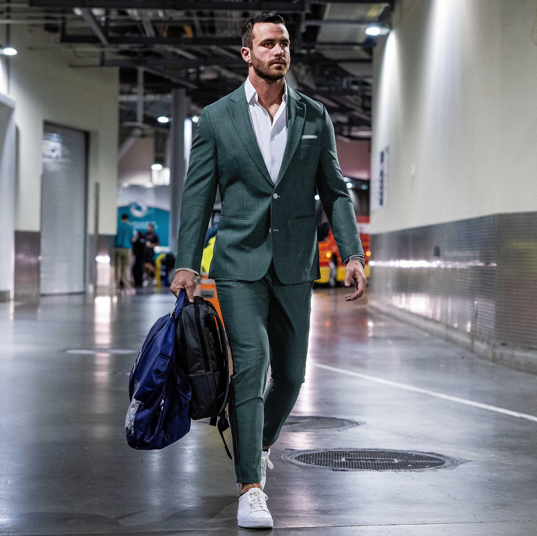 Athletic Fit Stretch Blazer - Heathered Sea Green