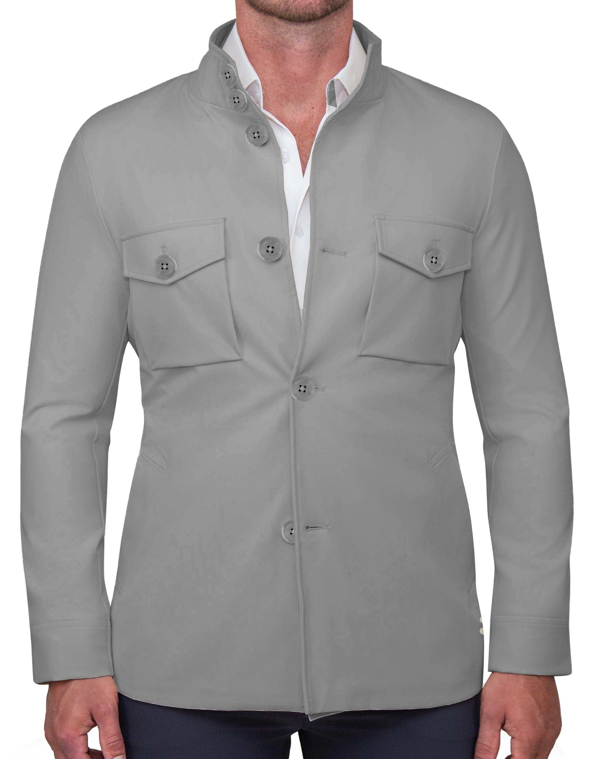 Shirt Mens Grey Field Jacket Field Jacket Light Grey