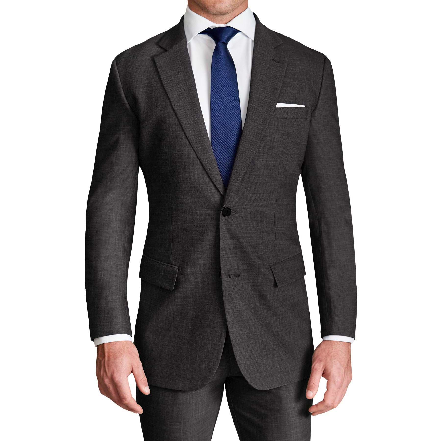 Athletic Fit Stretch Suit - Heathered Charcoal
