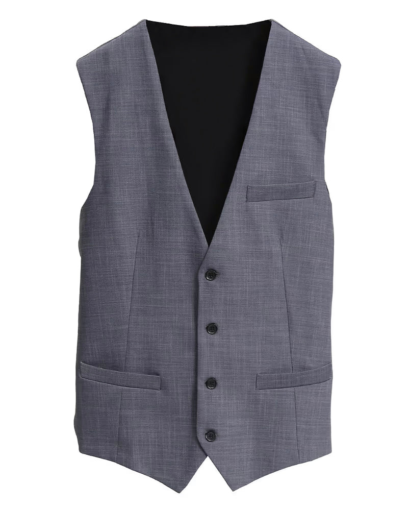 Athletic Fit Stretch Suit Vest - Heathered Grey