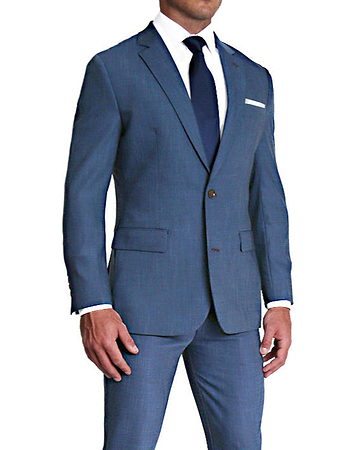 Athletic Fit Stretch Suit - Heathered Blue