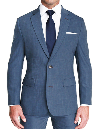 Athletic Fit Stretch Suit - Heathered Blue
