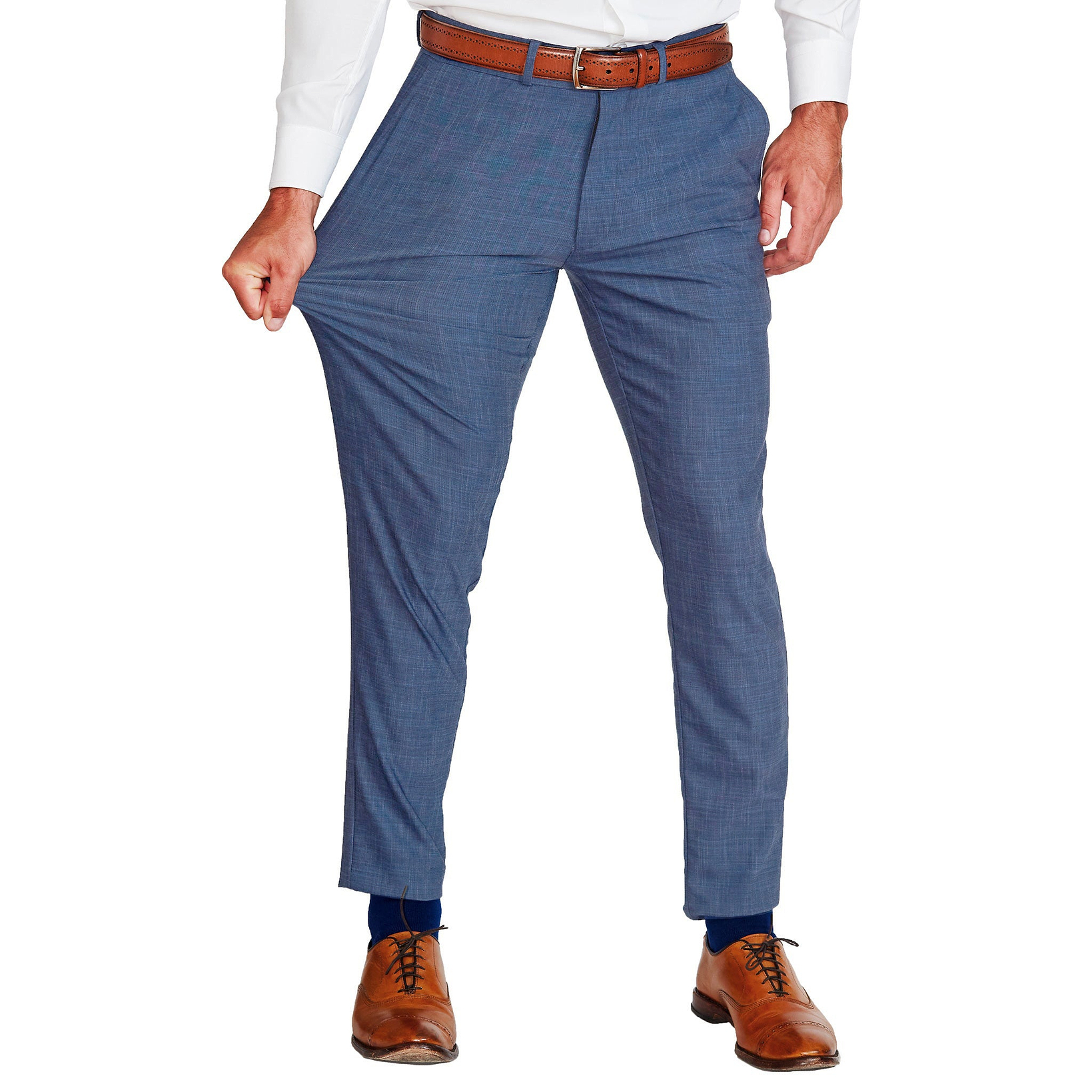 Athletic Fit Stretch Suit - Heathered Blue
