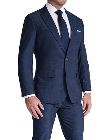 Athletic Fit Stretch Suit - Heathered Navy