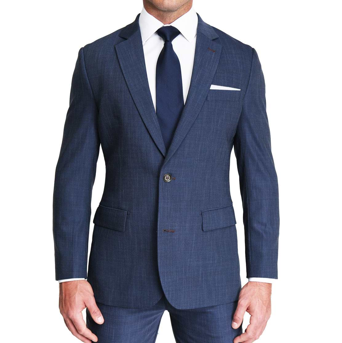 Athletic Fit Stretch Blazer - Heathered Navy