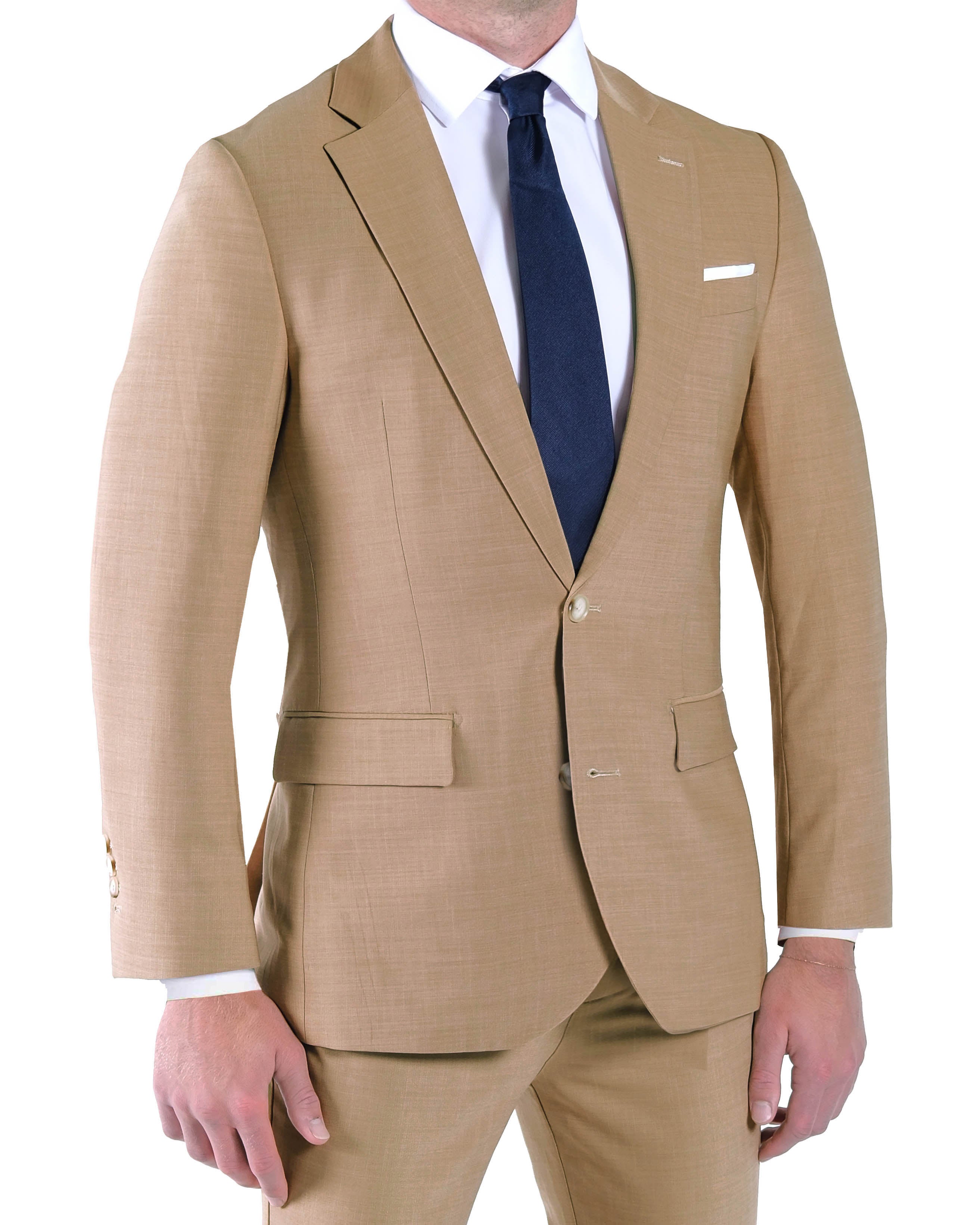 Athletic Fit Stretch Blazer - Heathered Sand