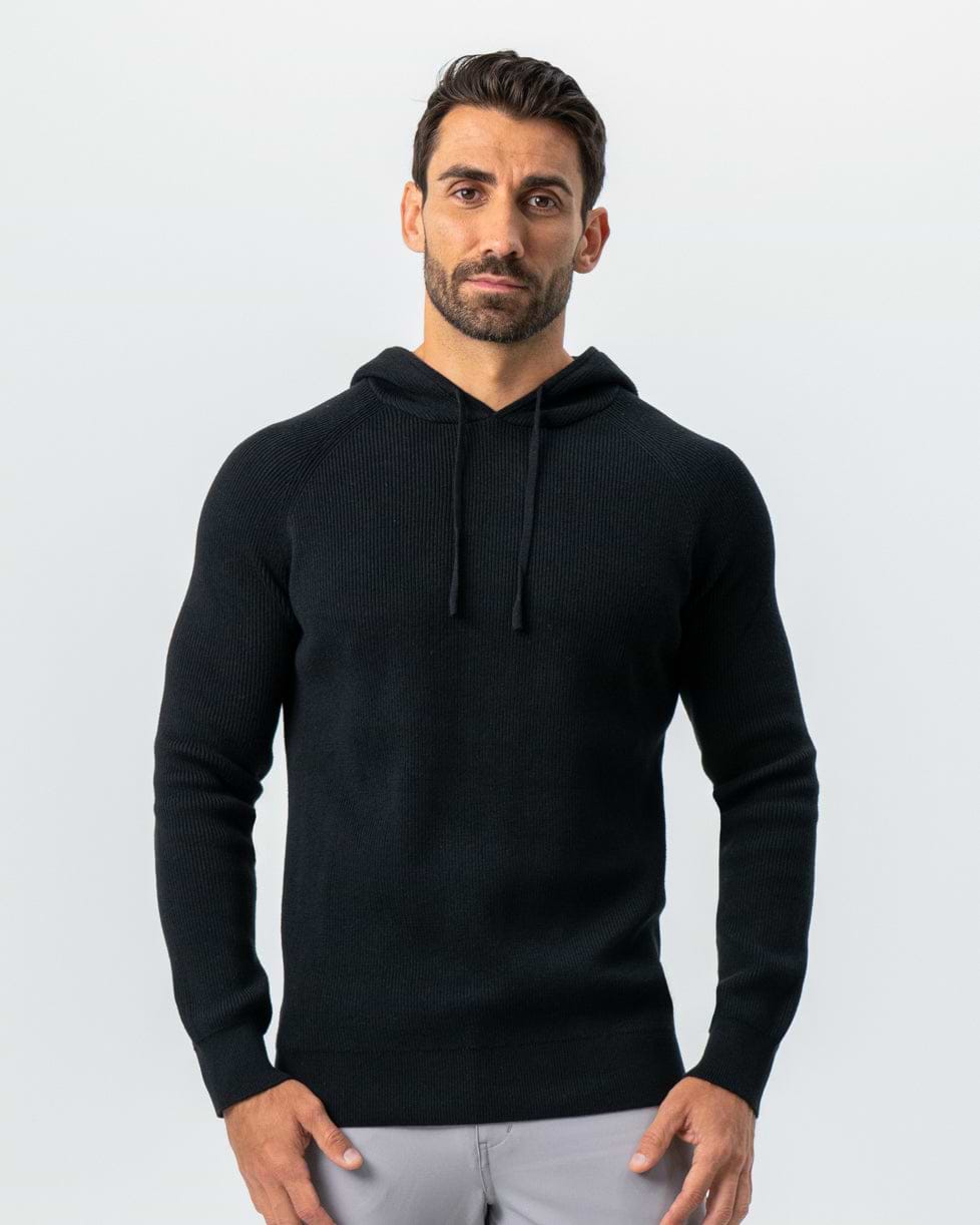 Heavy Knit Hoodie - Black