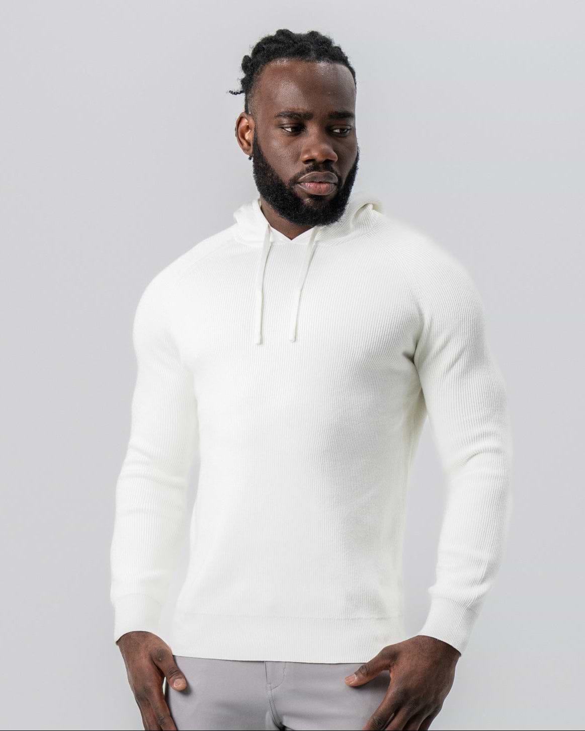 Heavy Knit Hoodie - Cream