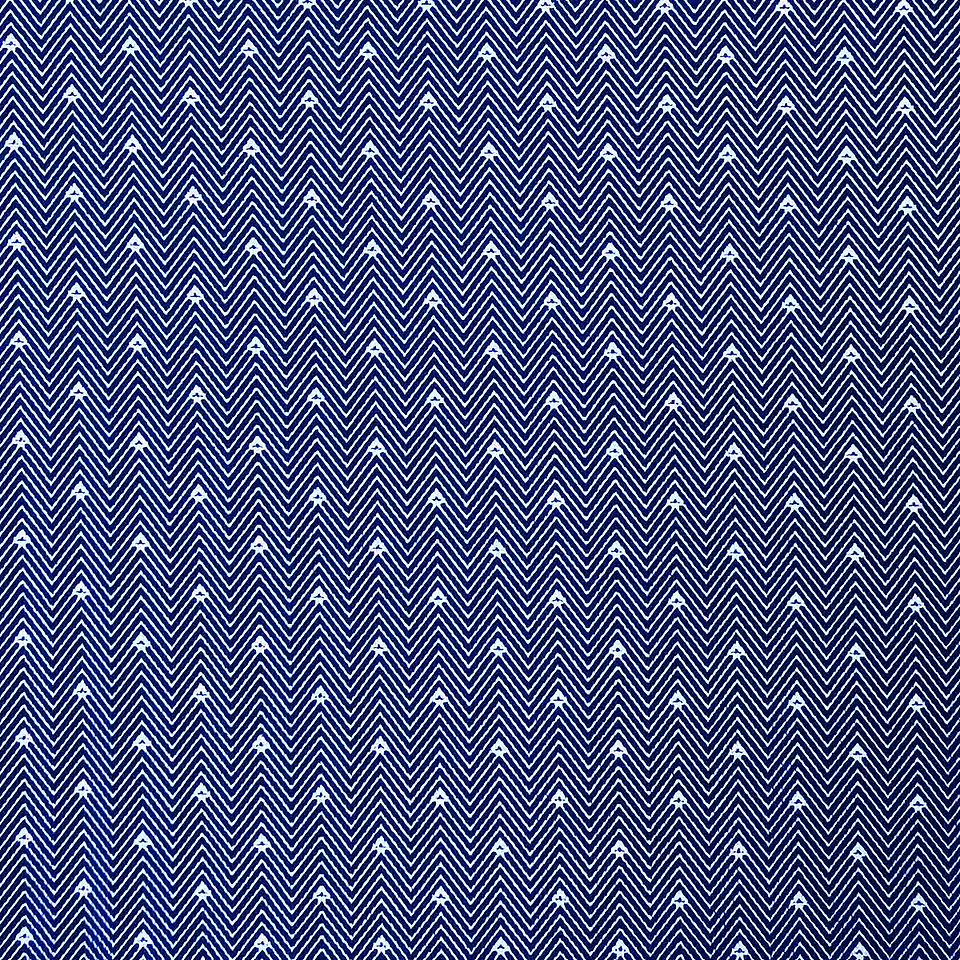 "The Santiago" Sport Shirt - Navy & White Chevron