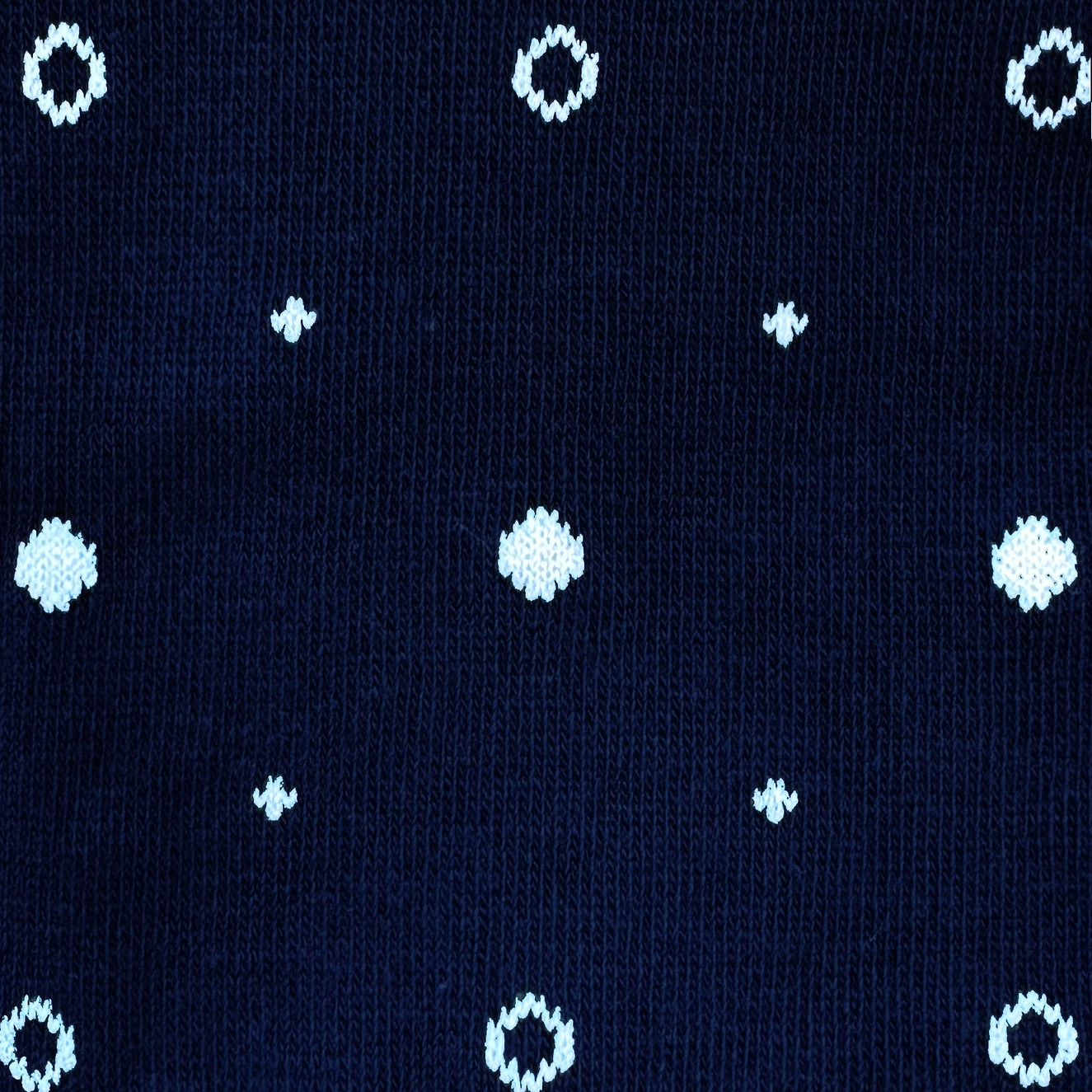Navy with White Circles Dress Socks