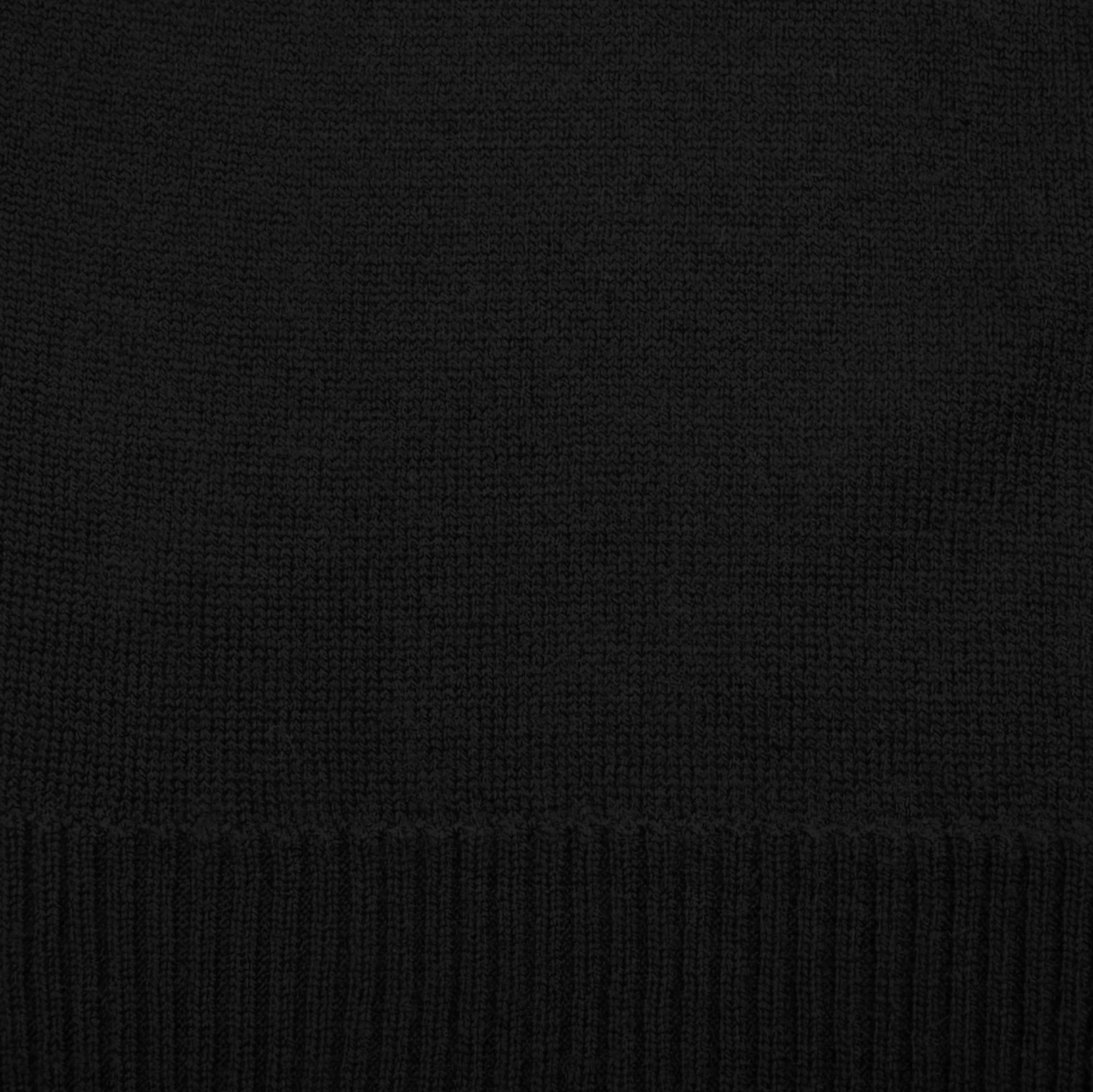 Merino Wool Knit Scarf - Black