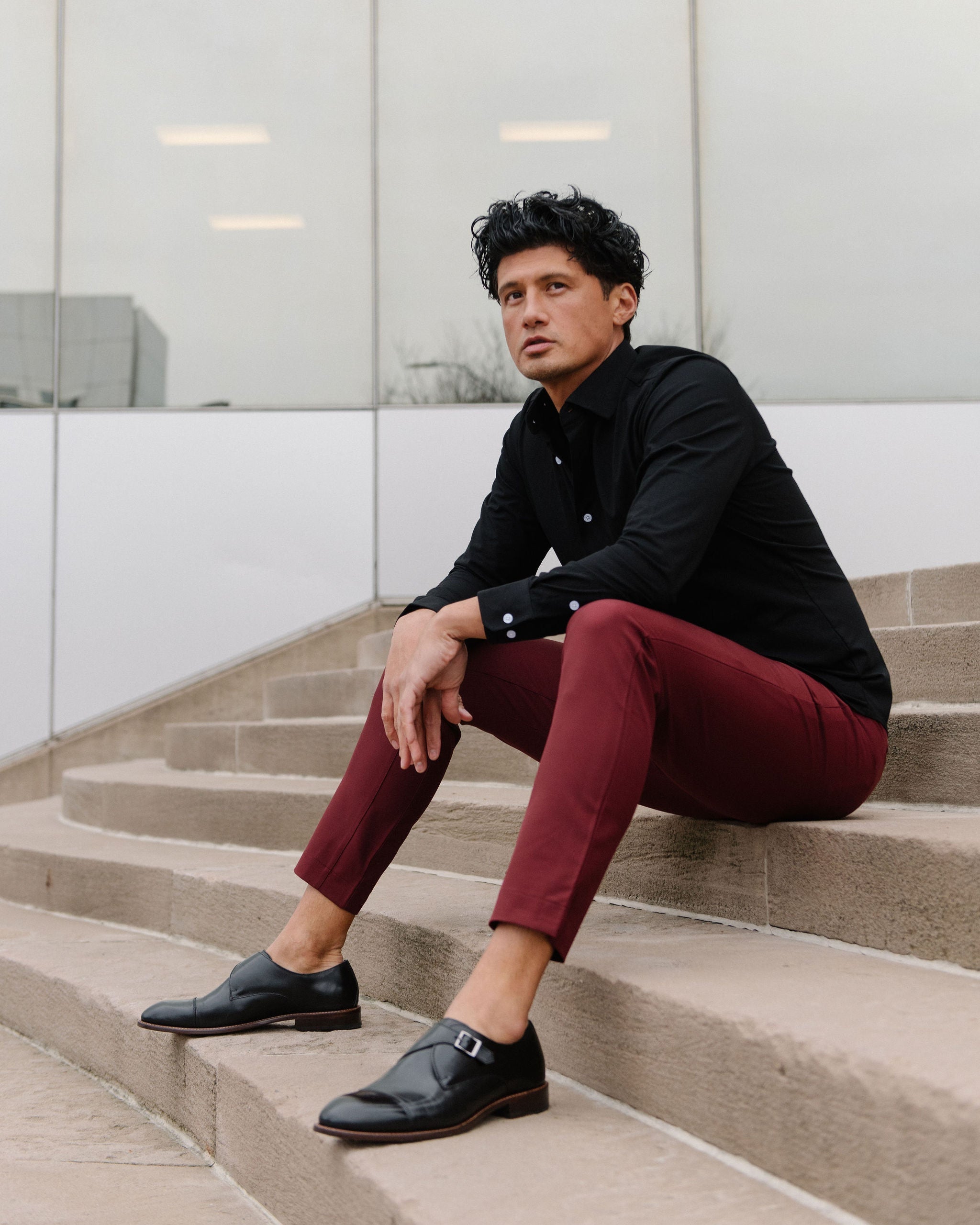 Athletic Fit Stretch Tech Chino - Maroon