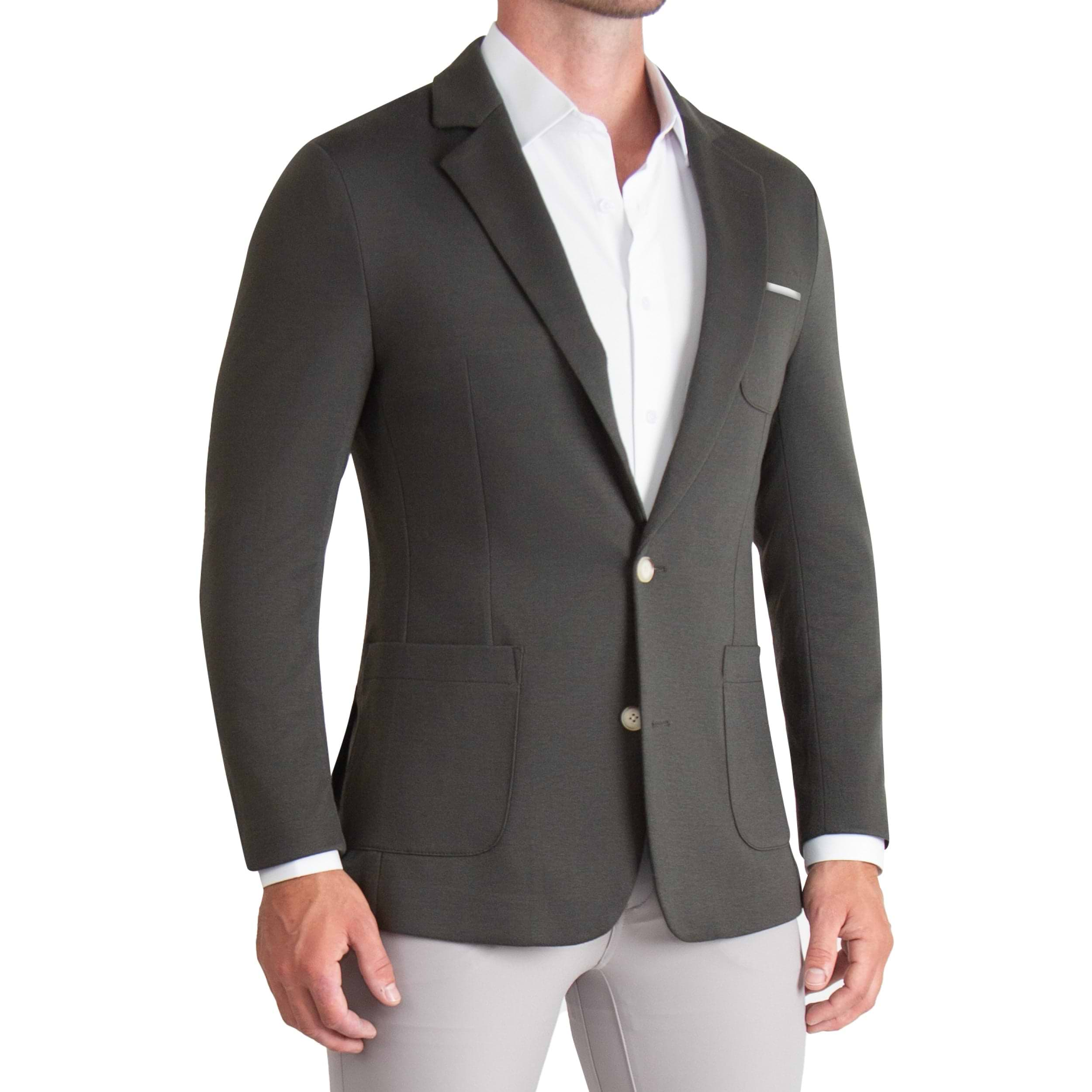 Athletic Fit Knit Blazer - Charcoal