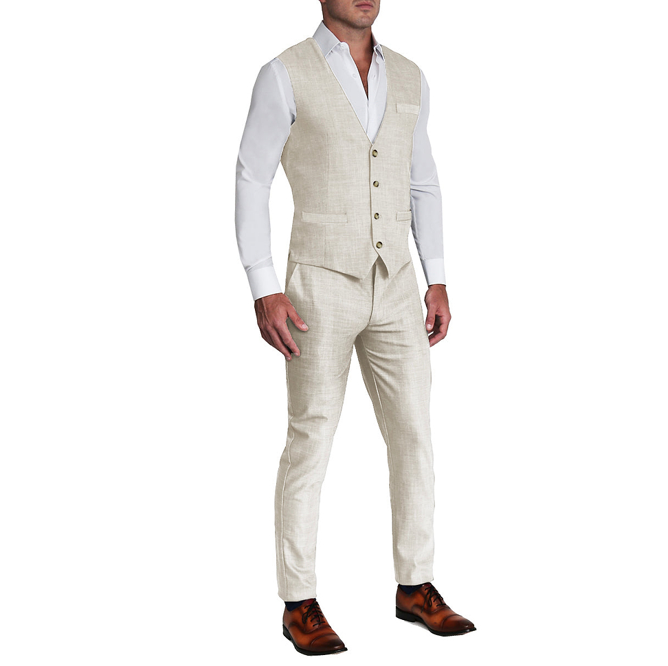 Athletic Fit Stretch Suit Vest - Lightweight Heathered Bamboo