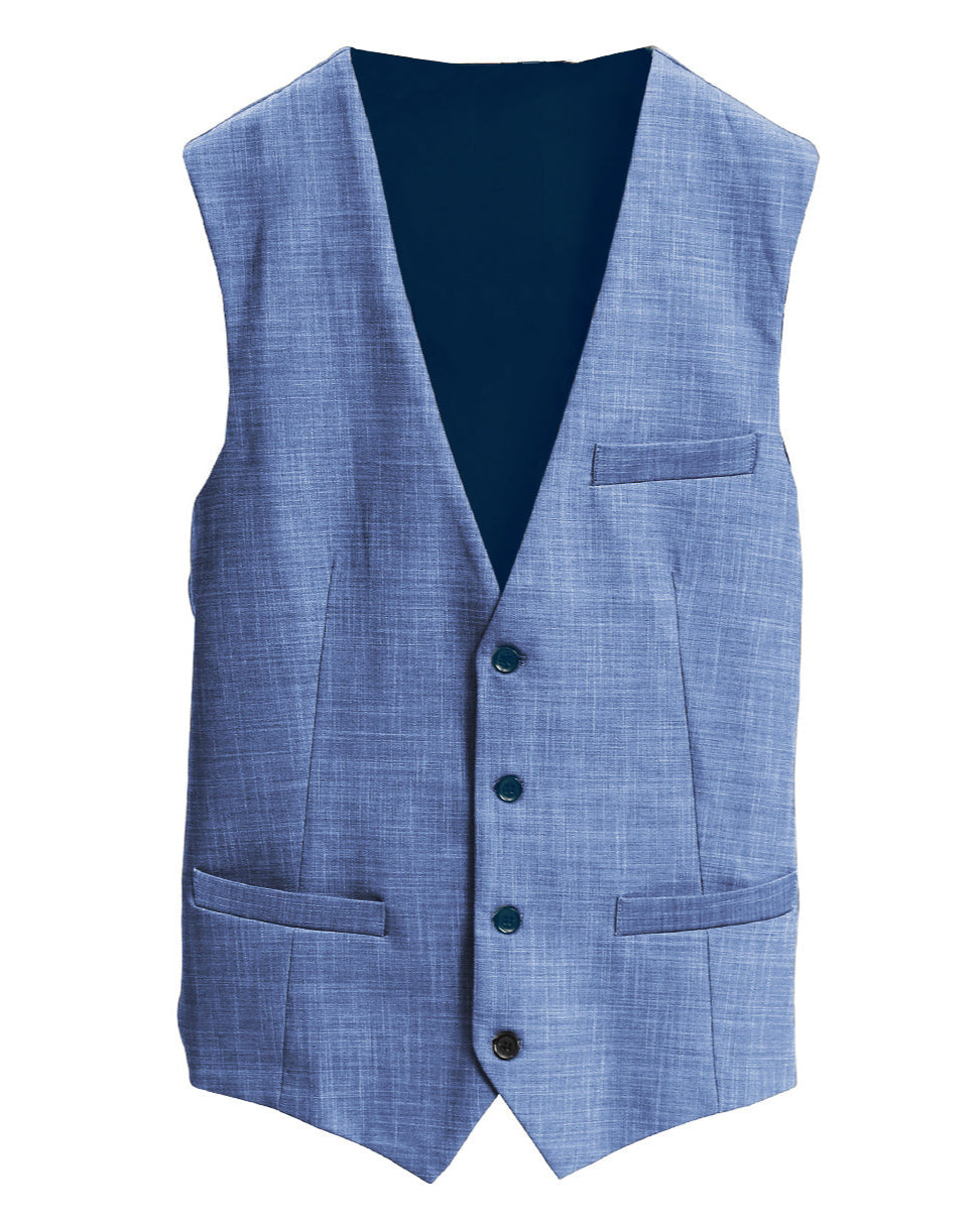 Athletic Fit Stretch Suit Vest - Heathered Light Blue