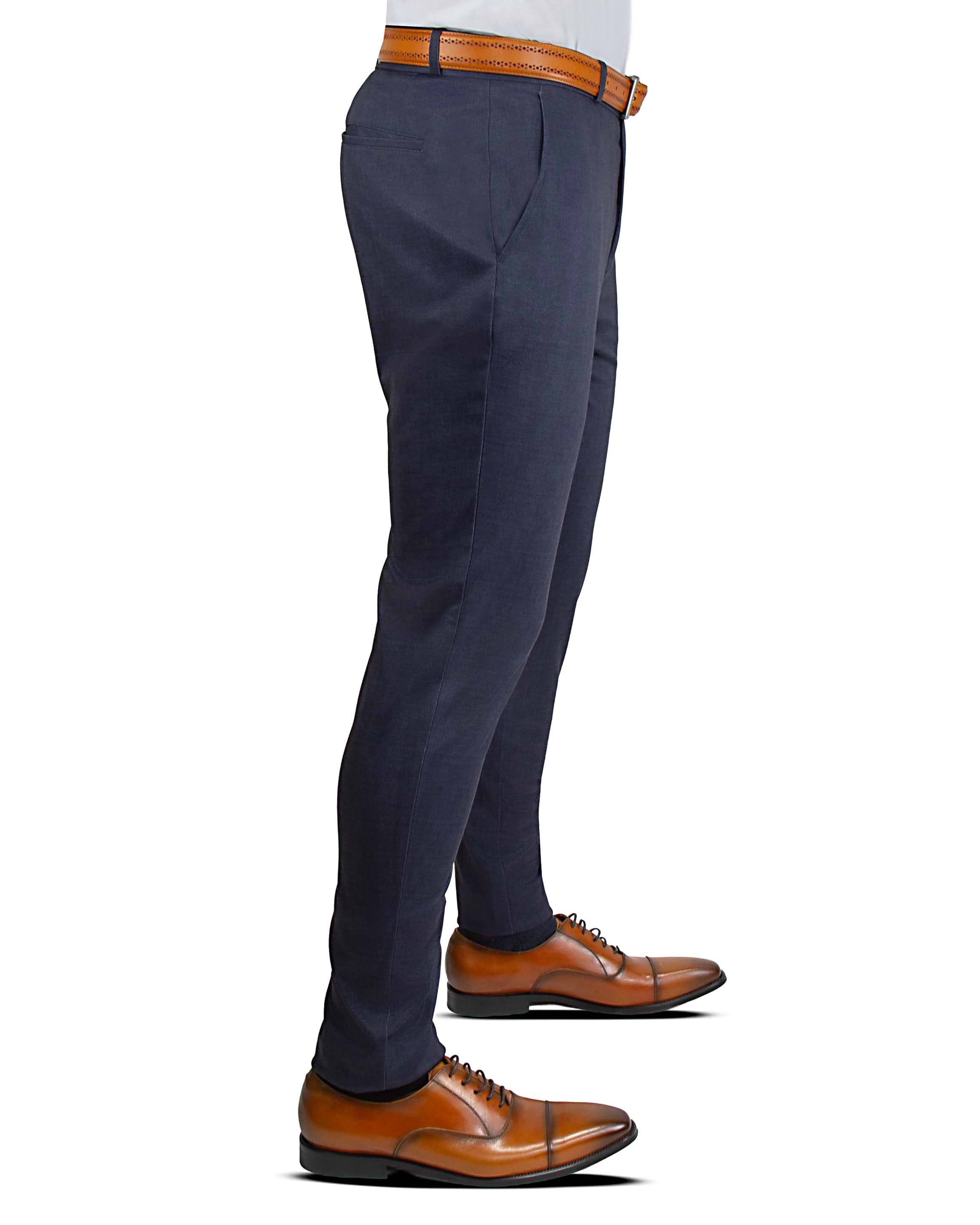 Athletic Fit Stretch Suit - Midnight Navy Plaid