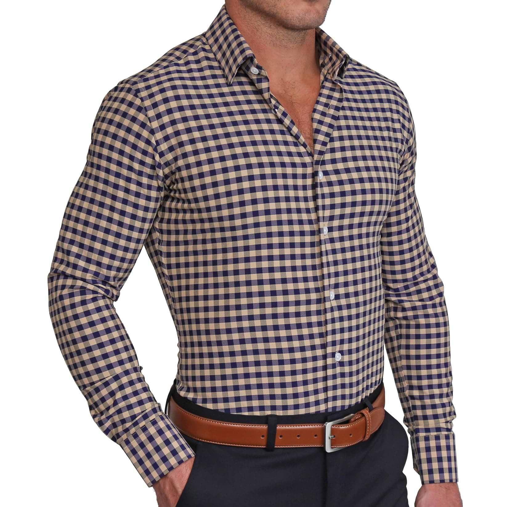 "The Riggins" Brown, Navy and Grey Triple Check
