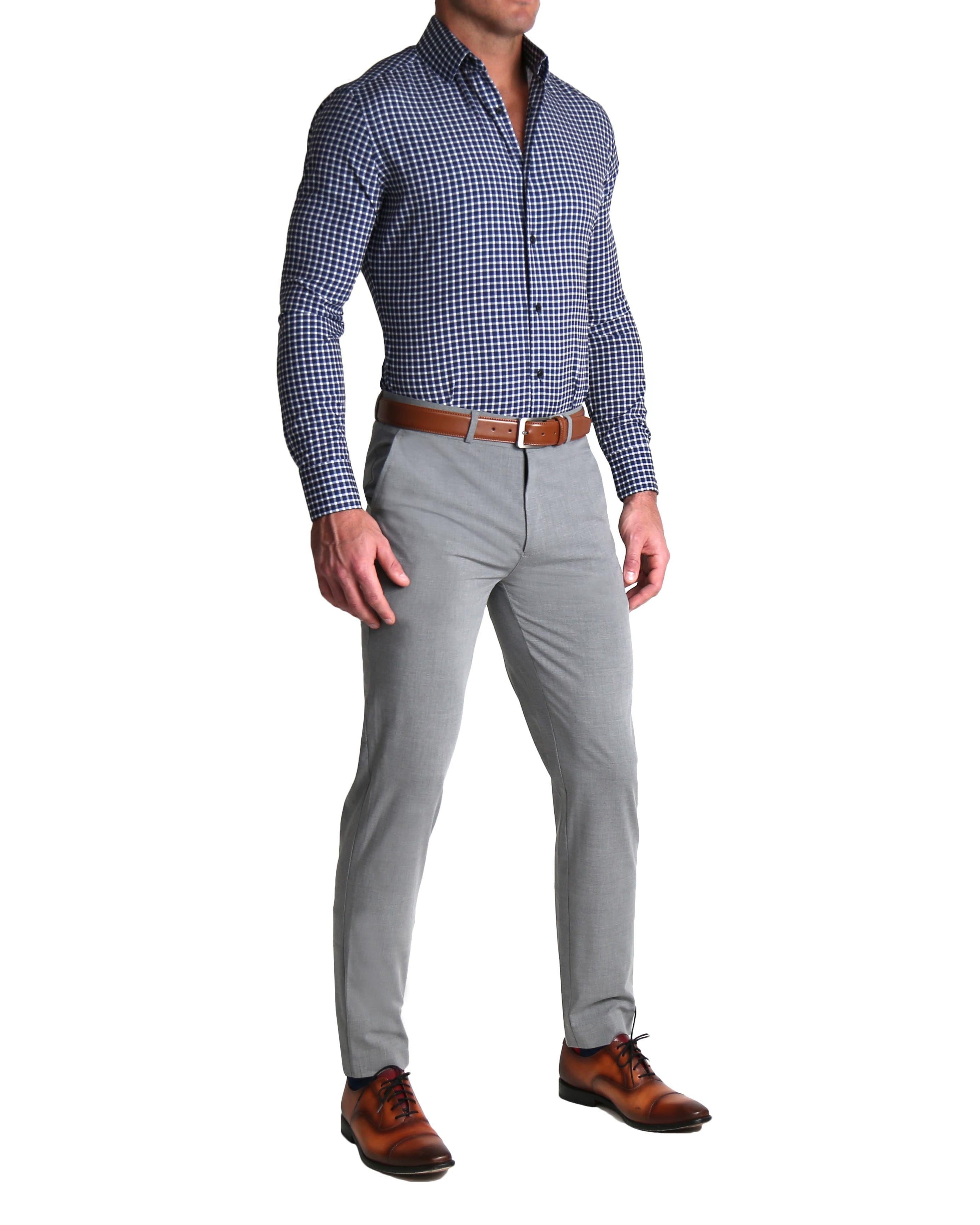 "The Callahan" Blue and White Mini Plaid