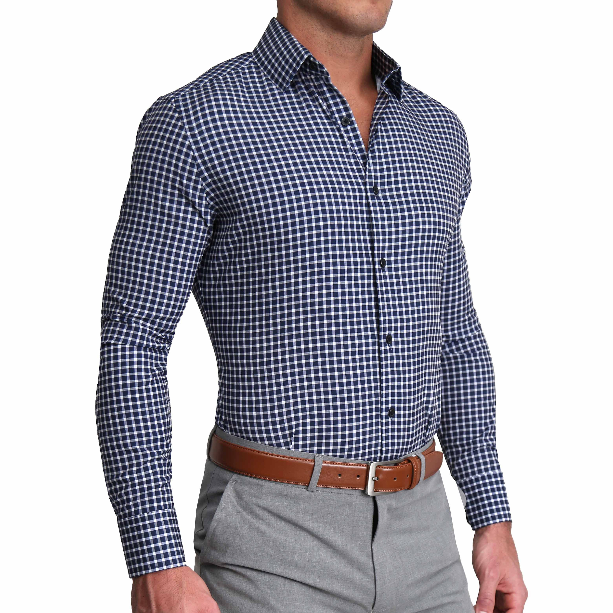 "The Callahan" Blue and White Mini Plaid