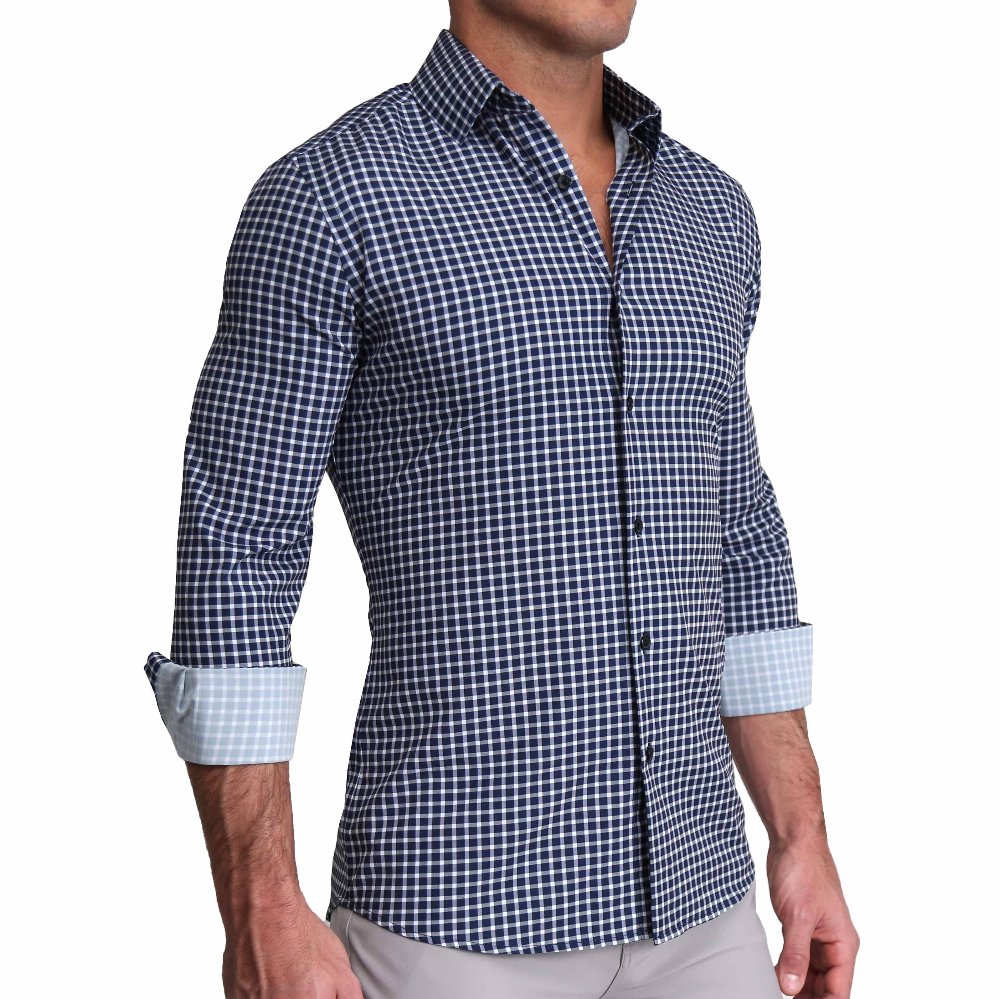 "The Callahan" Blue and White Mini Plaid