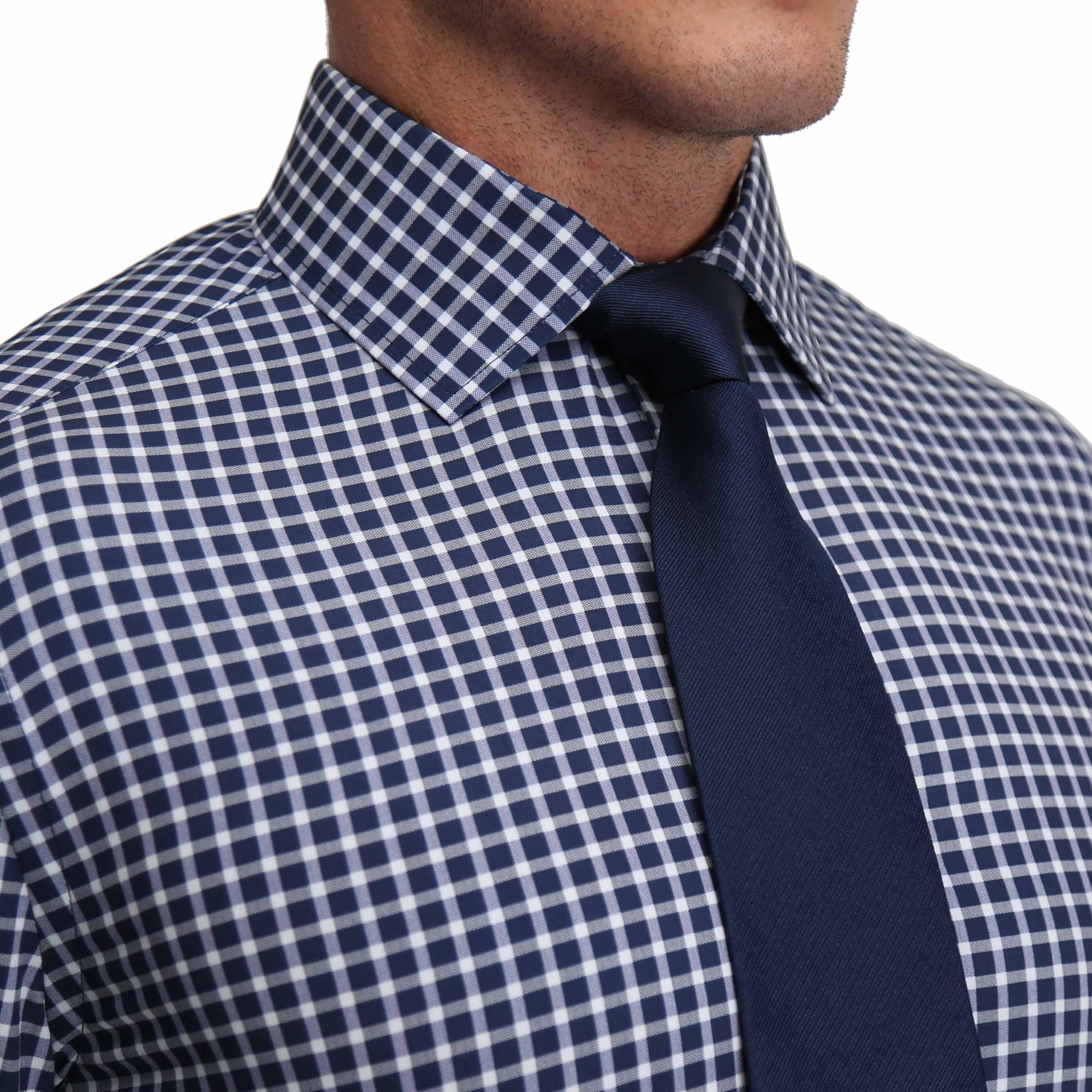 "The Callahan" Blue and White Mini Plaid